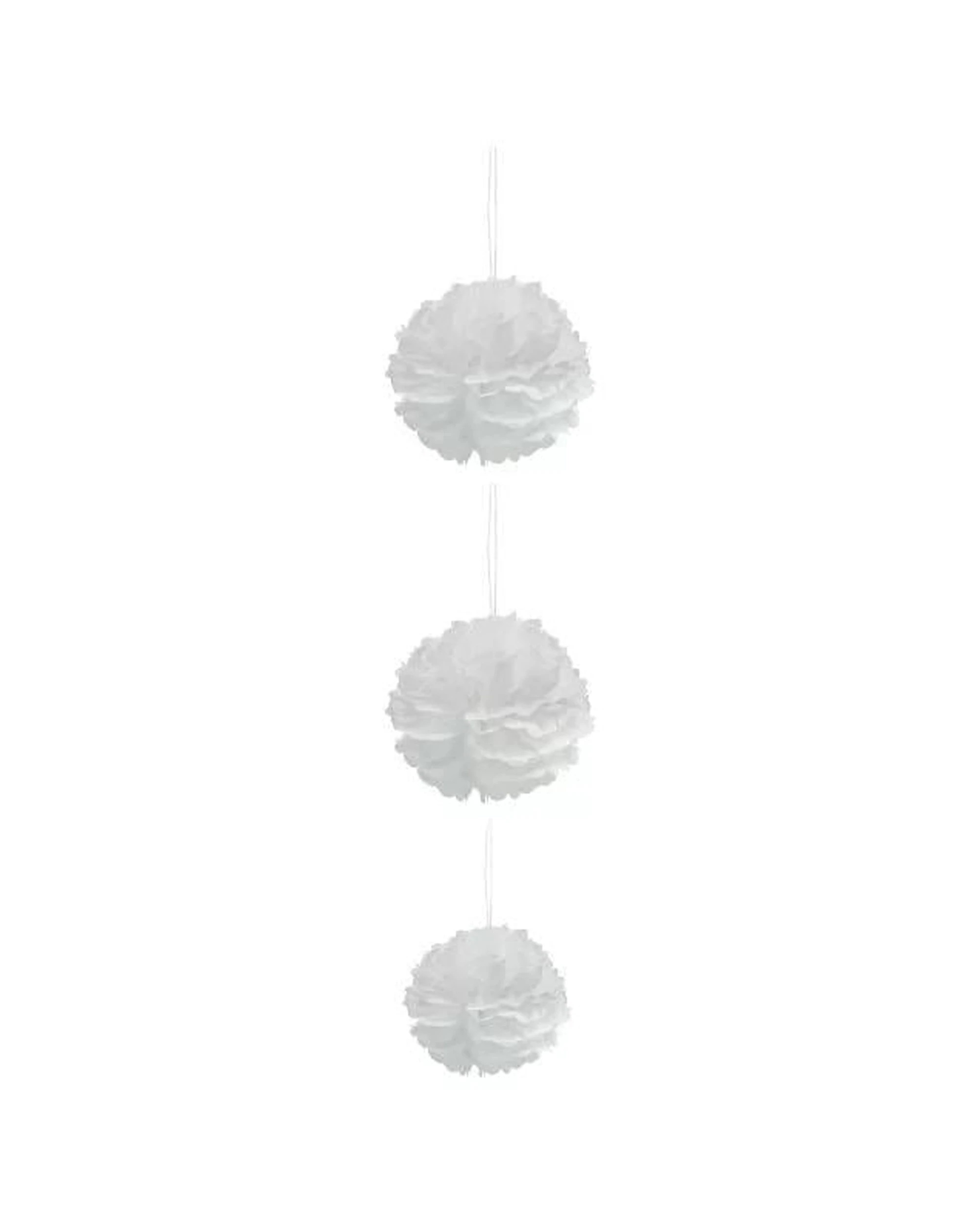 1 Party Maker 3pc Pom Pom Set Decorations For Events And Celebrations - White, 1 of 1