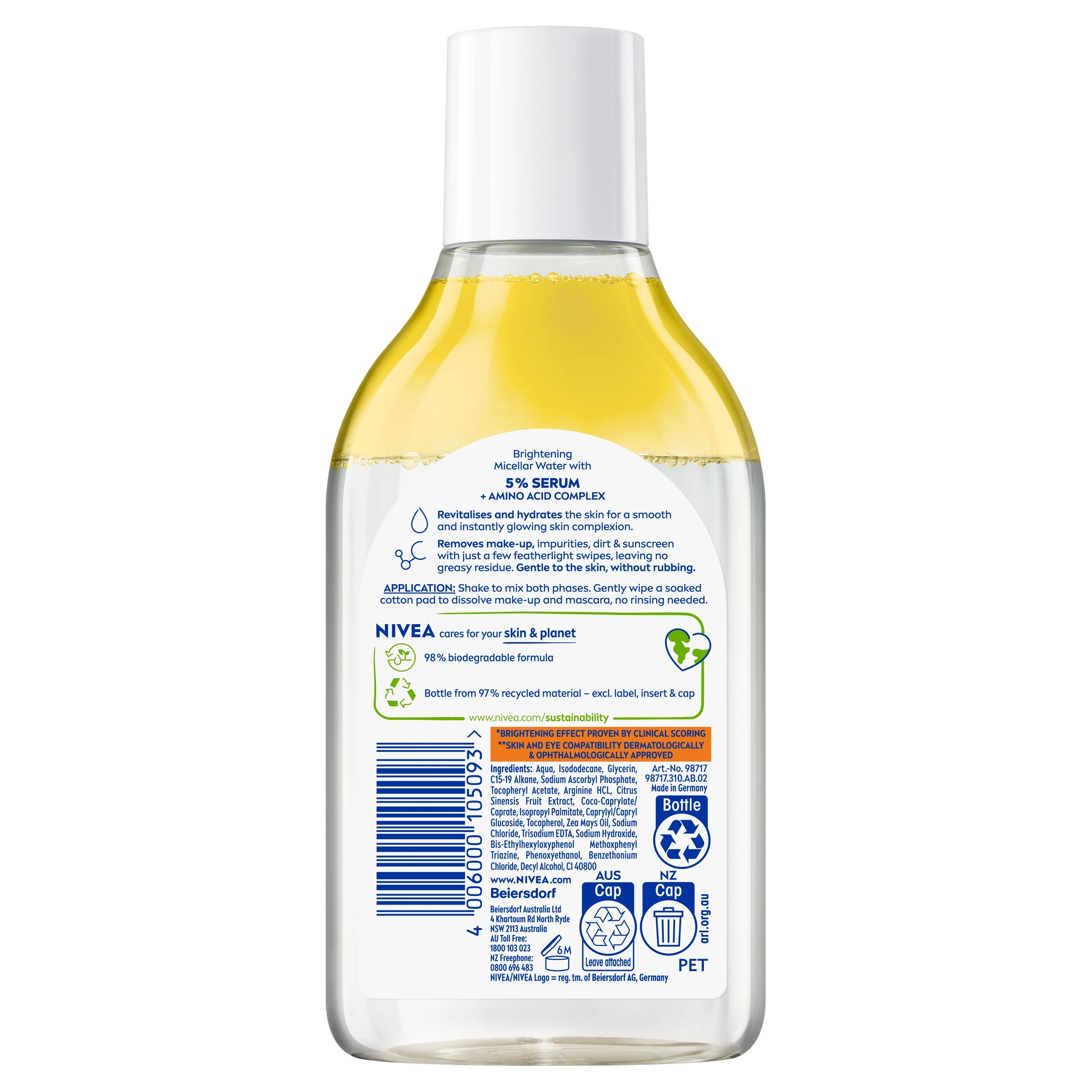 2 Nivea Brightening Micellar Water 400ml - 5% Serum with Vitamin E and C and Amino Acid Complex, 2 of 7