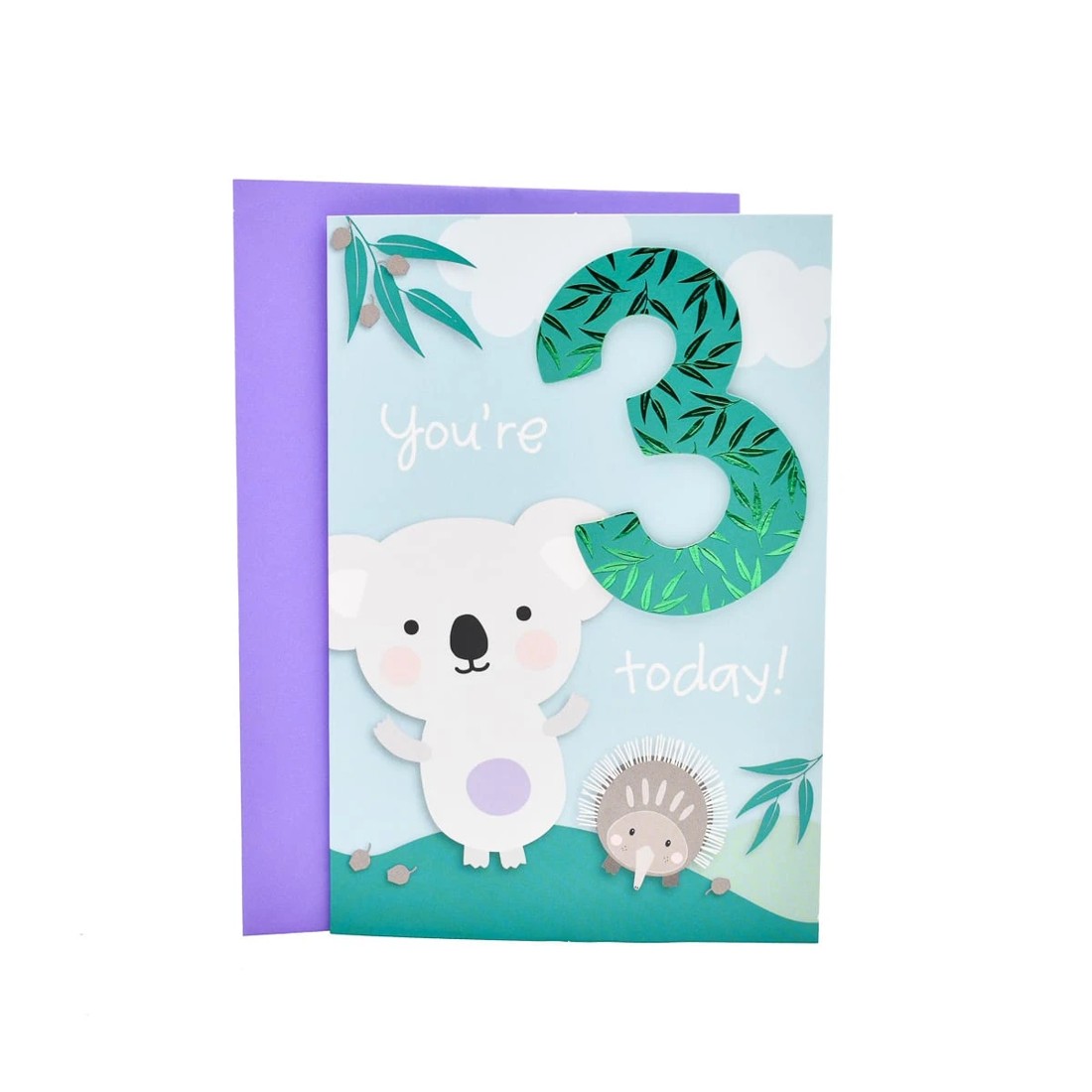 2 Hallmark Birthday Card Age 3 - Koala & Echidna, 2 of 3
