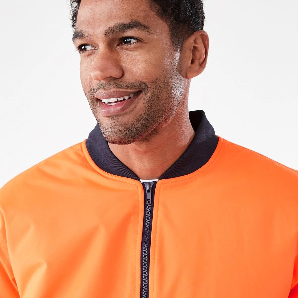 5 Hi-Visibility Reflective Padded Bomber Jacket Orange, 5 of 8
