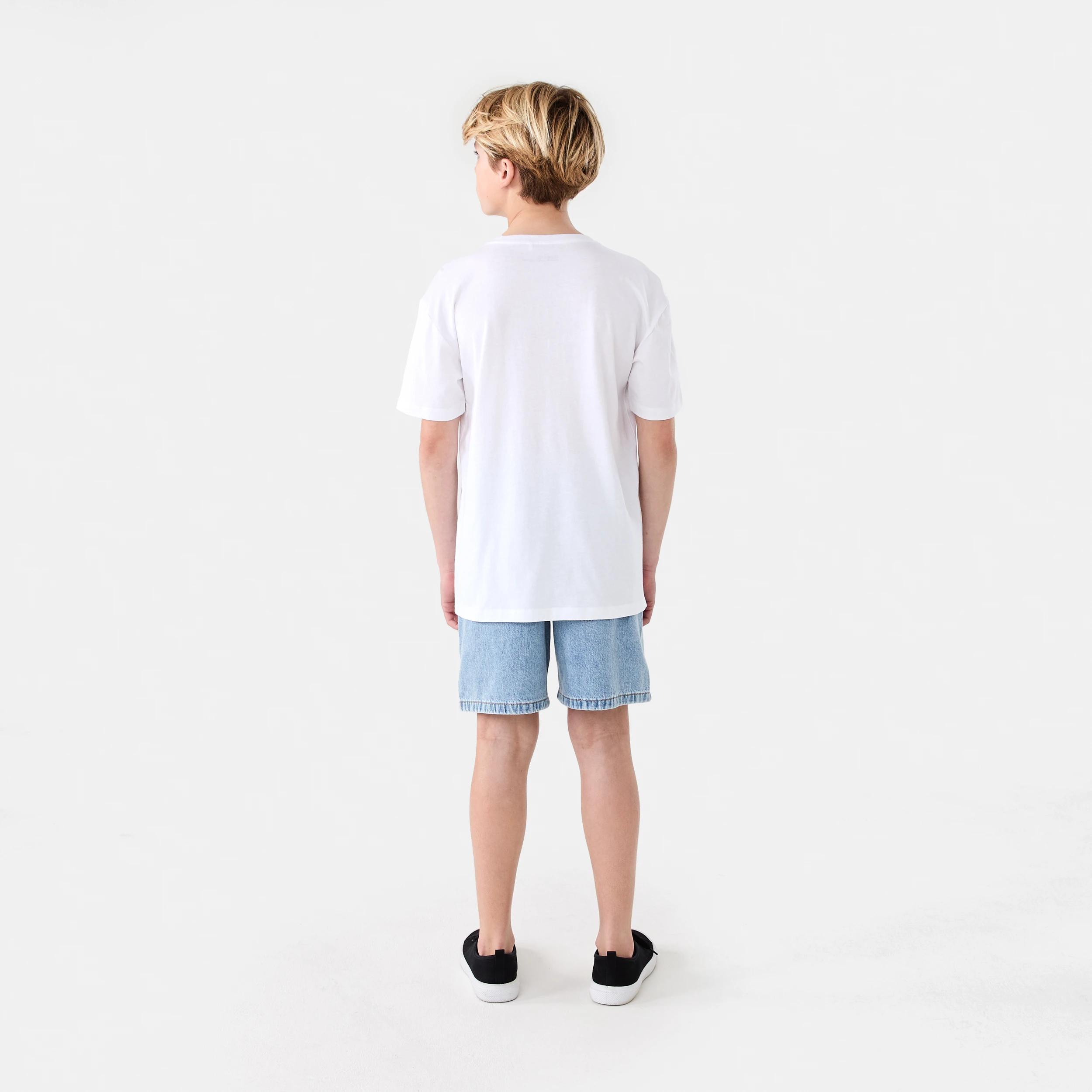 6 Short Sleeve Graphic Print T-shirt Wht Racer, 6 of 6