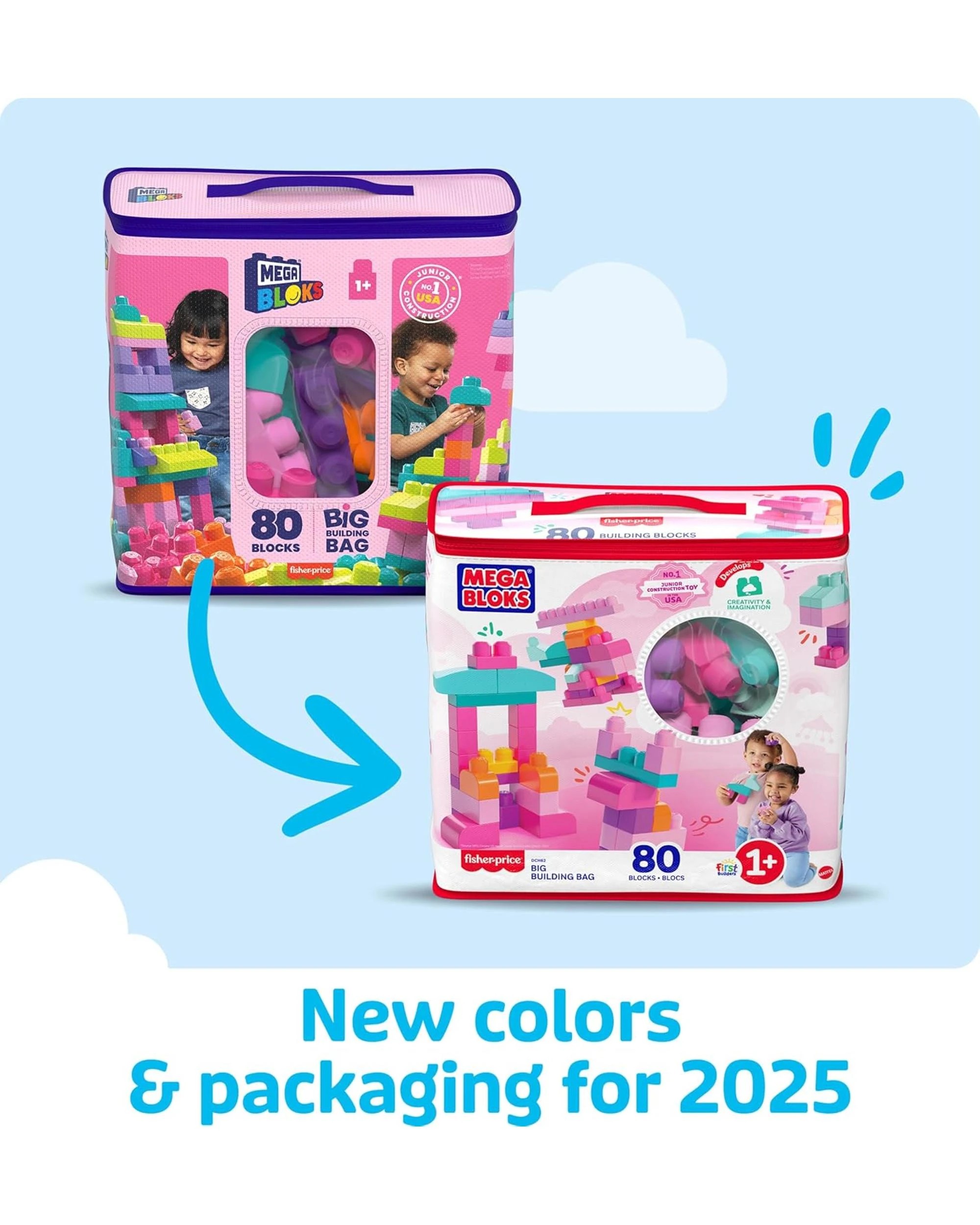 6 Mega Bloks 80 Blocks Big Building Bag - Multi, 6 of 6