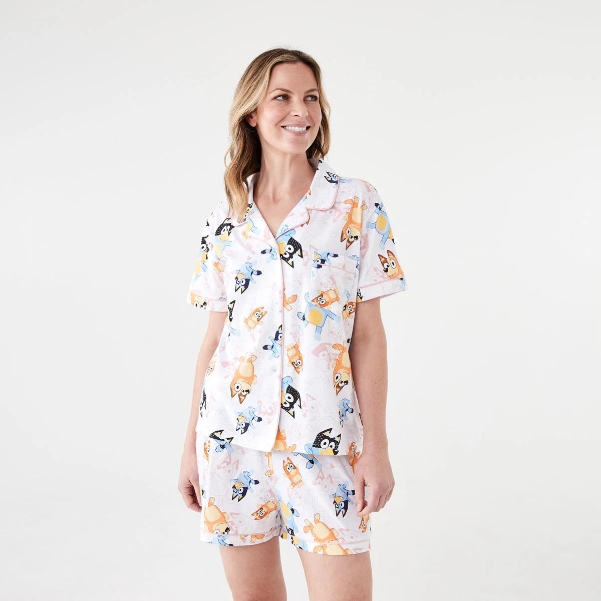 1 Bluey License Family Matching Short Sleeve Top and Shorts Comfort Pyjama Set BLUEY WHITE, 1 of 8