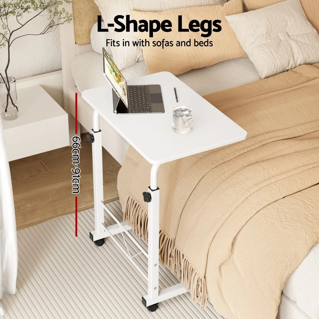 5 Artiss Laptop Desk Table Adjustable 60CM - White, 5 of 8