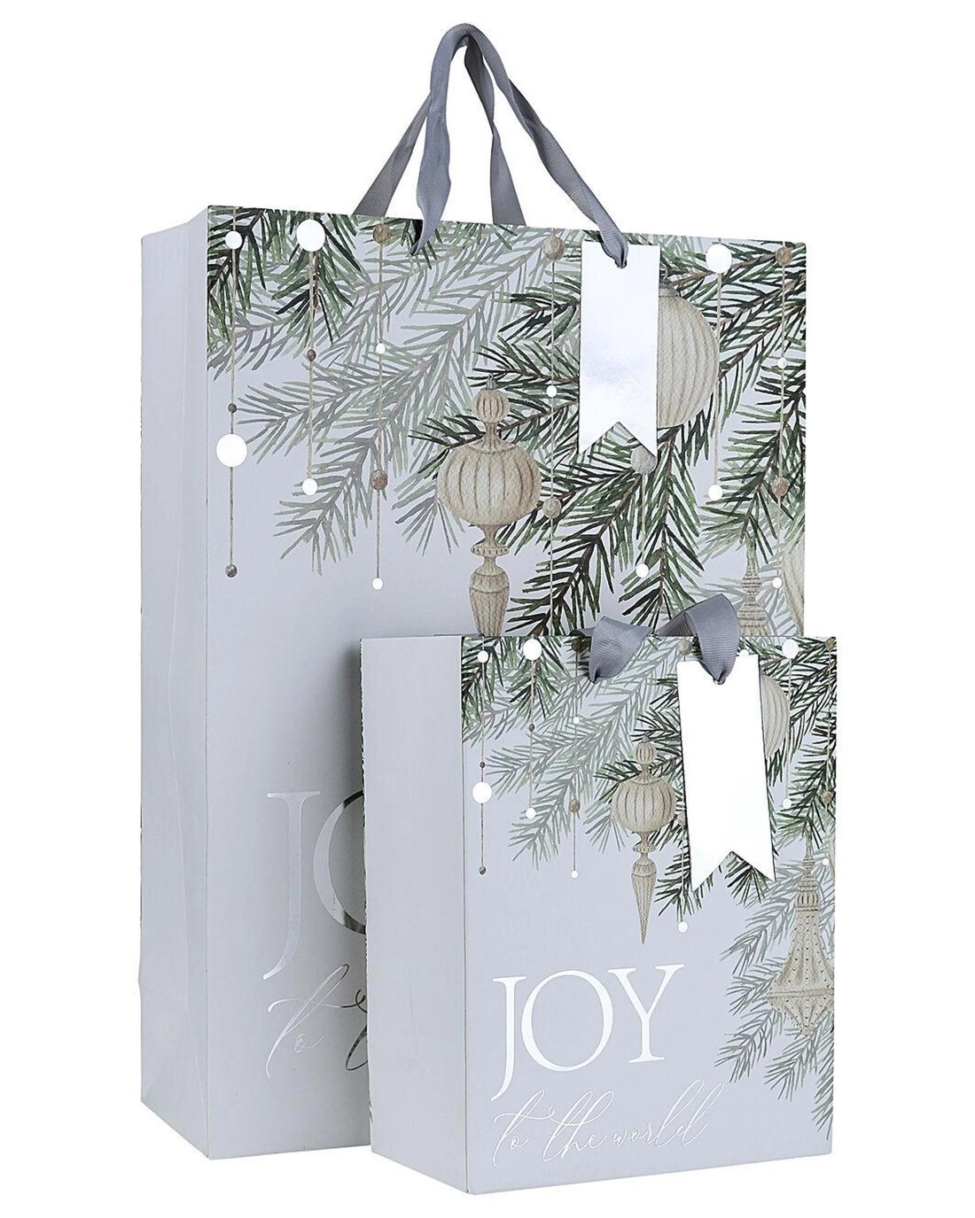 Christmas Warehouse Large Boutique Joy To The World Silver Foil ...