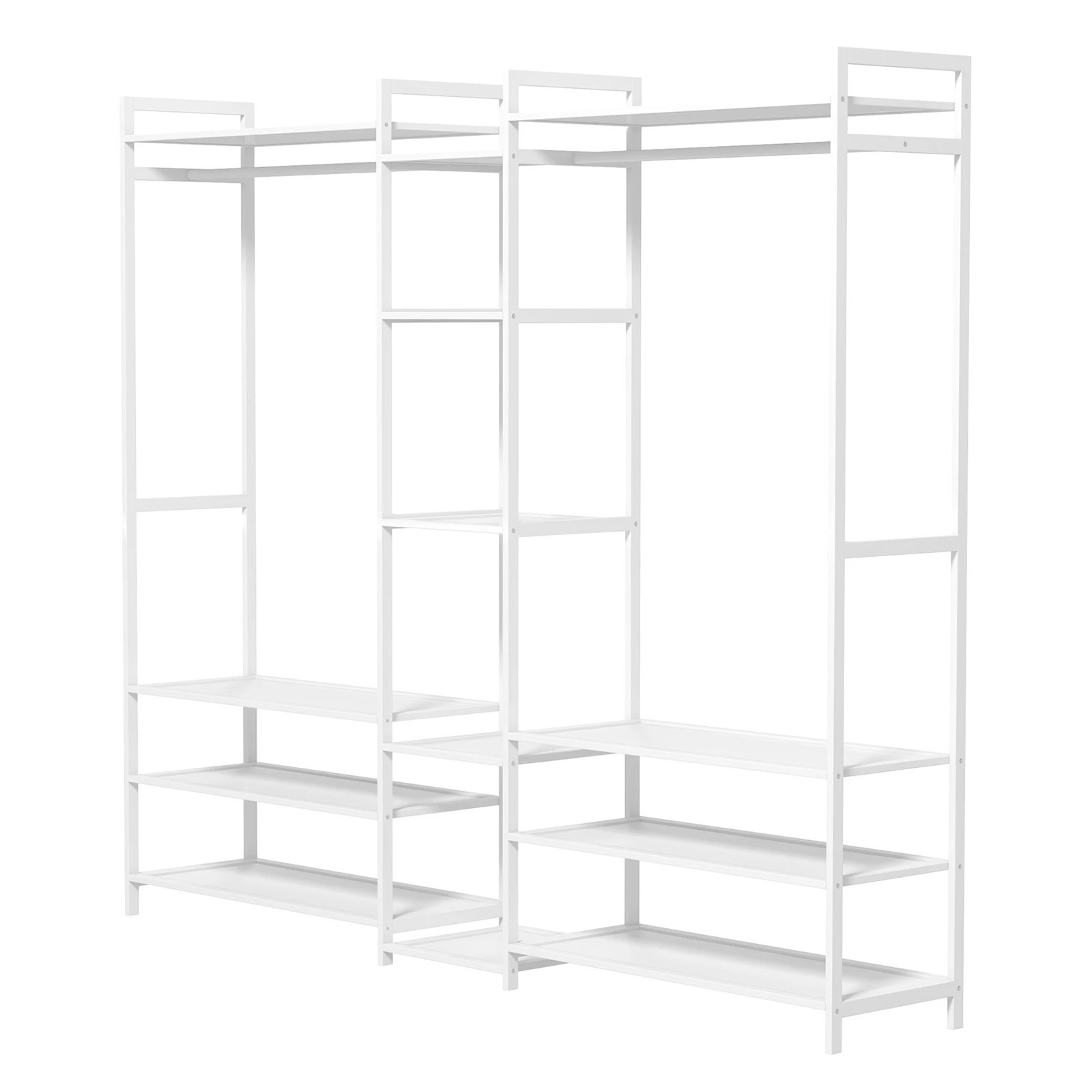 10 Milano Décor Multifunctional Bamboo Clothes Rack Storage Stand Organiser - White, 10 of 10