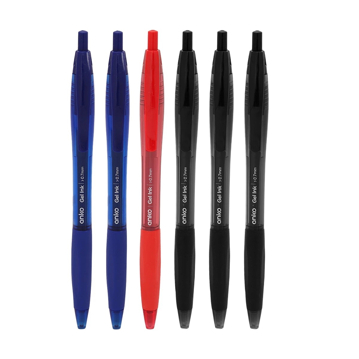 2 6 Pack Retractable Gel Pens - Black, Blue and Red, 2 of 4