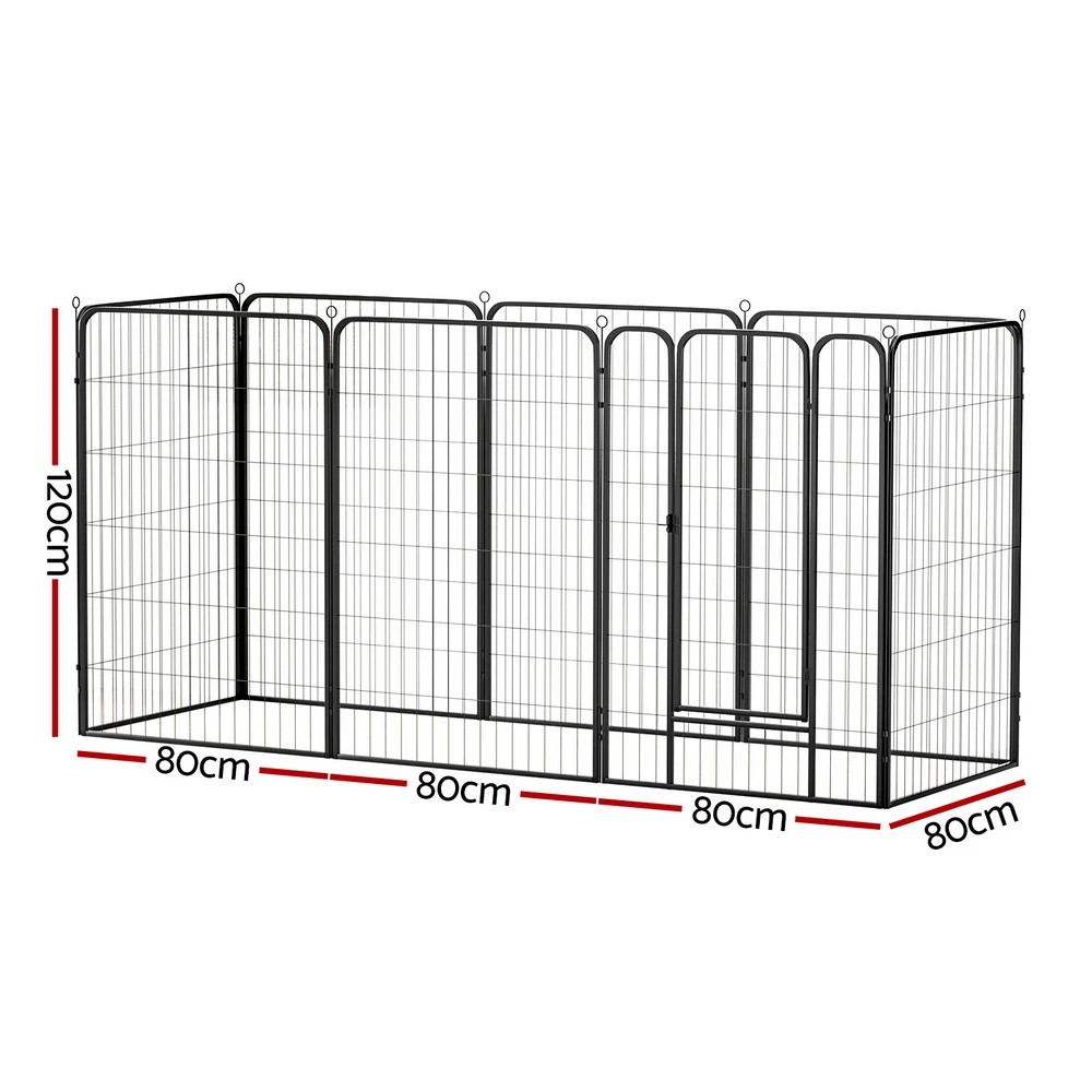 2 i.Pet Pet Dog Playpen 48" Enclosure 8 Panel Cage Kennel Puppy Fence Play Pen - Black, 2 of 5