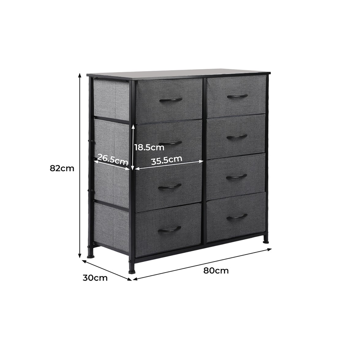 6 Levede Chest Of Drawers - Dark Grey, 6 of 7