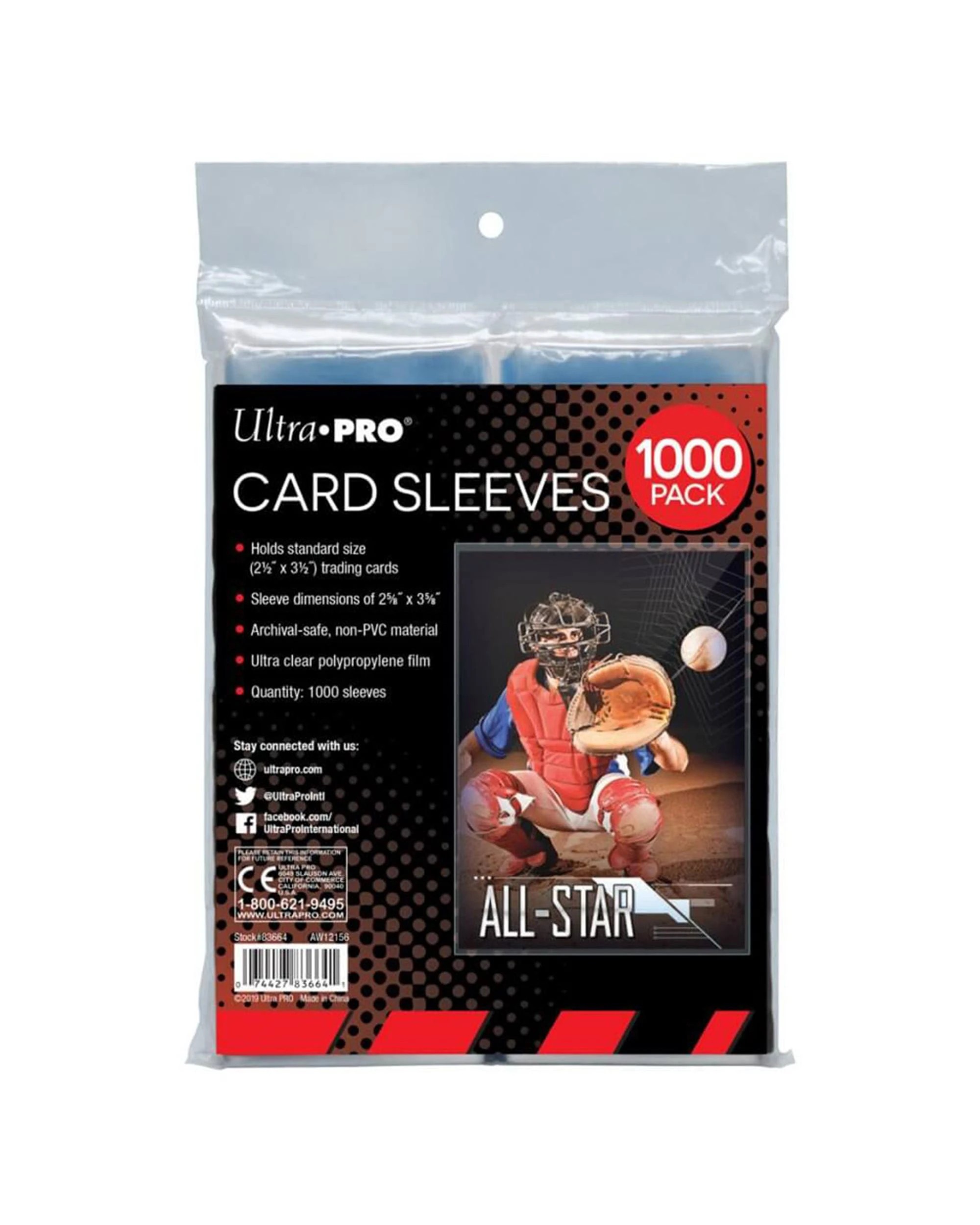 1 Ultra Pro 2.5 inch x 3.5 inch Card Sleeves 1000 Pack, 1 of 1