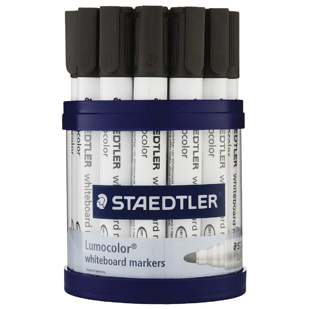 3 Staedtler Lumocolor Whiteboard Markers Bullet Black 19 Pack, 3 of 5