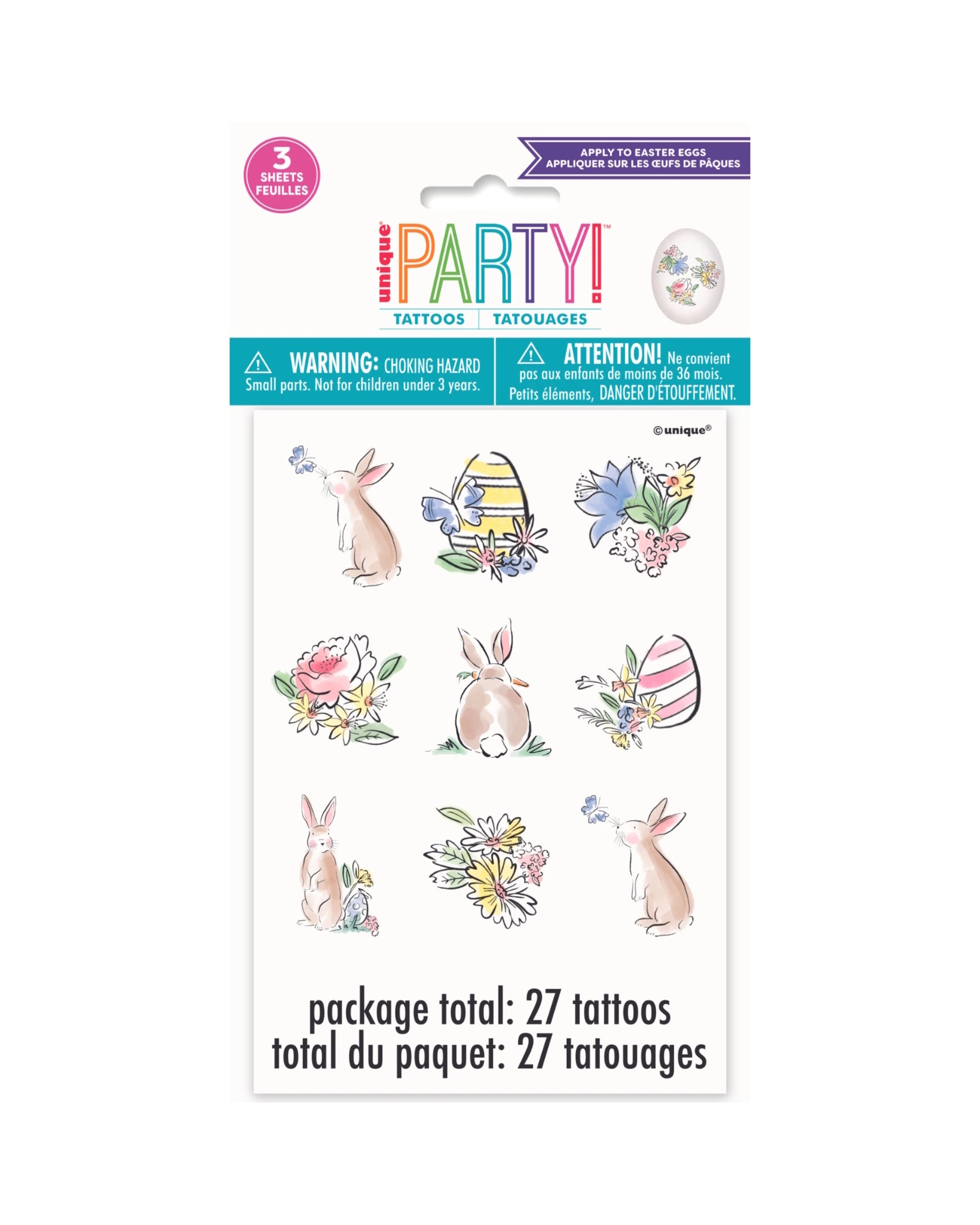 1 Unique Dainty Easter Tattoos Pack of 27, 1 of 1