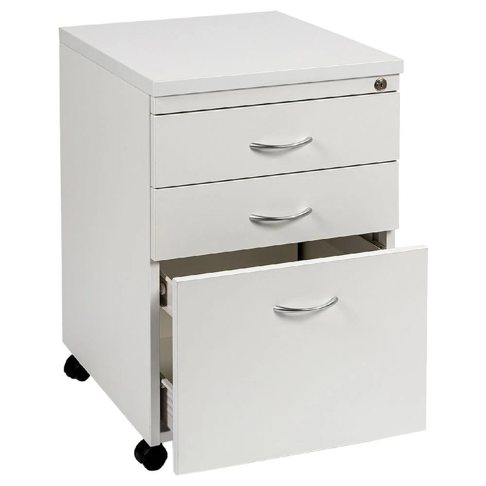 3 Velocity 3 Drawer Pedestal White Cabinets Pedestals, 3 of 5