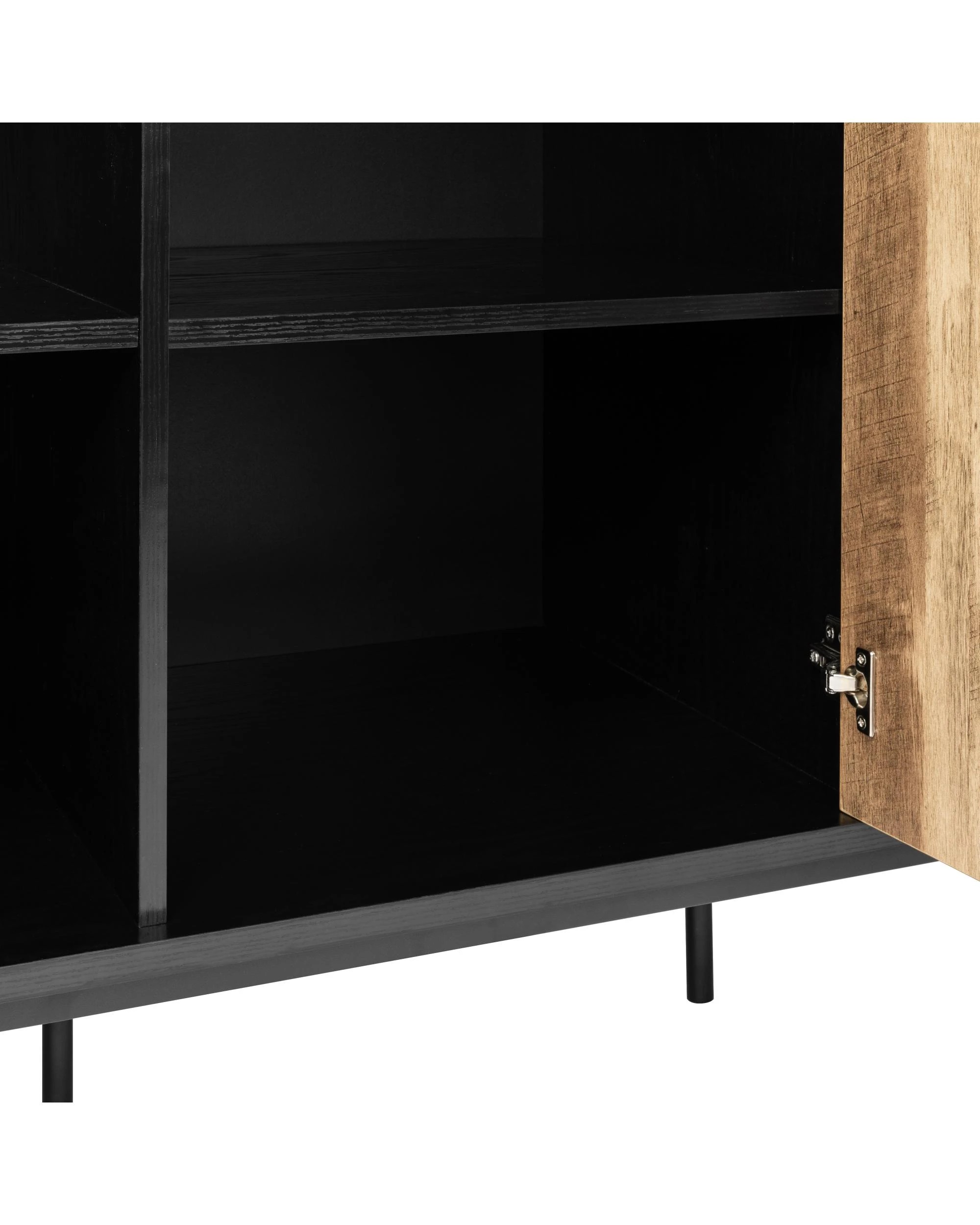 5 Kodu Buffet Credenza Sideboard Cabinet 2 Doors 3 Drawers - Black, 5 of 6