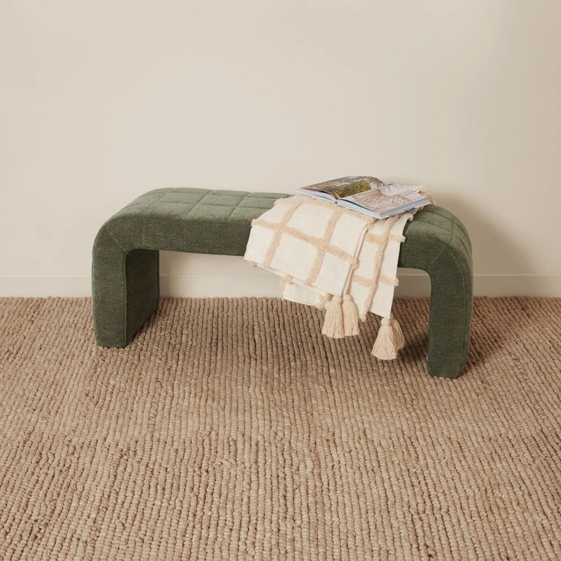 1 Chenille Bench - Green, 1 of 7