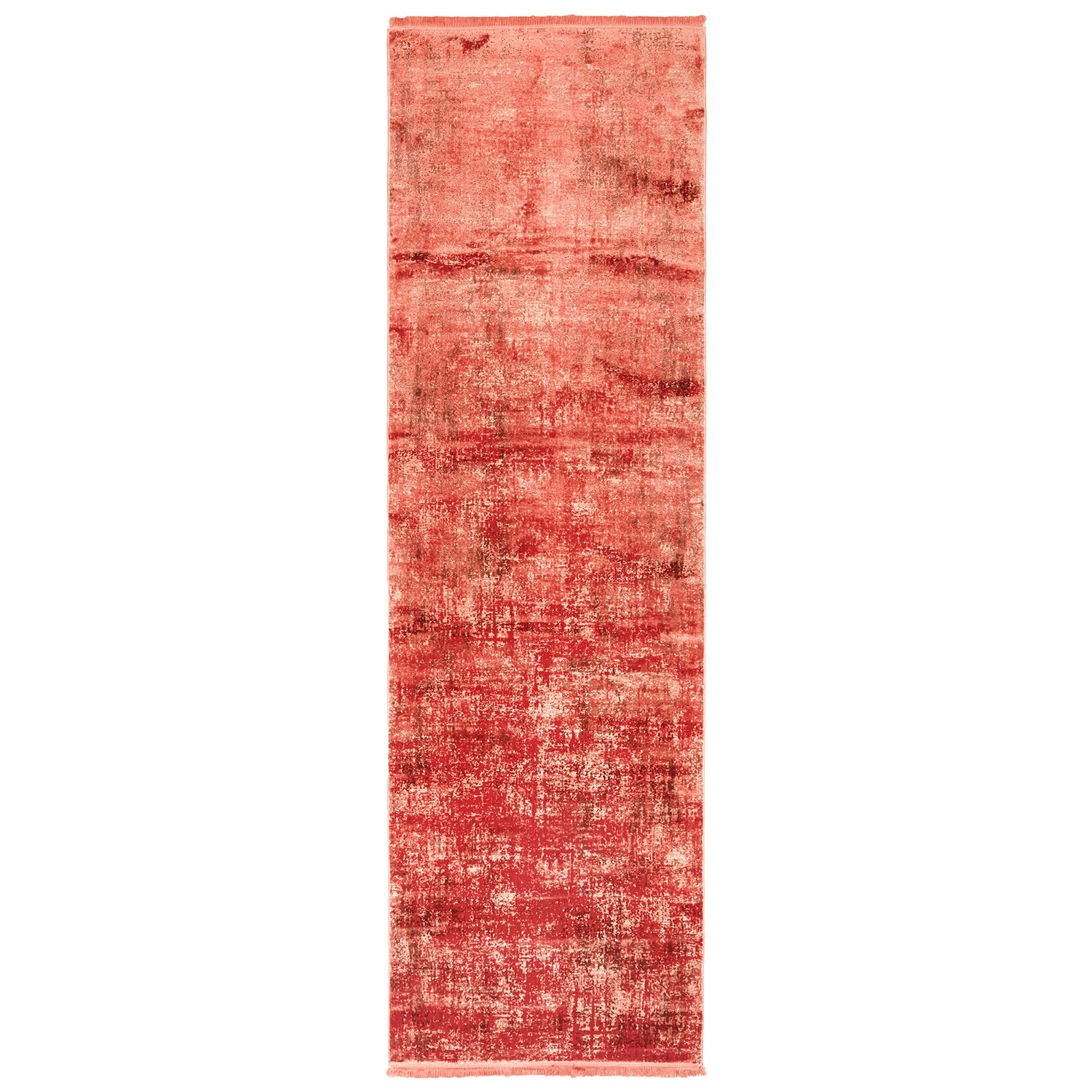 1 Common Ground Rugs Glimmers 101 500x80cm Runner - Extra Large Bamboo Silk Power Loomed Rug - Orange, 1 of 9