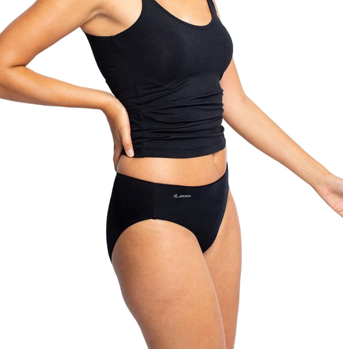 2 Jockey No Panty Line Promise Tactel Bikini - Black Underwear Undies Briefs BLACK, 2 of 2