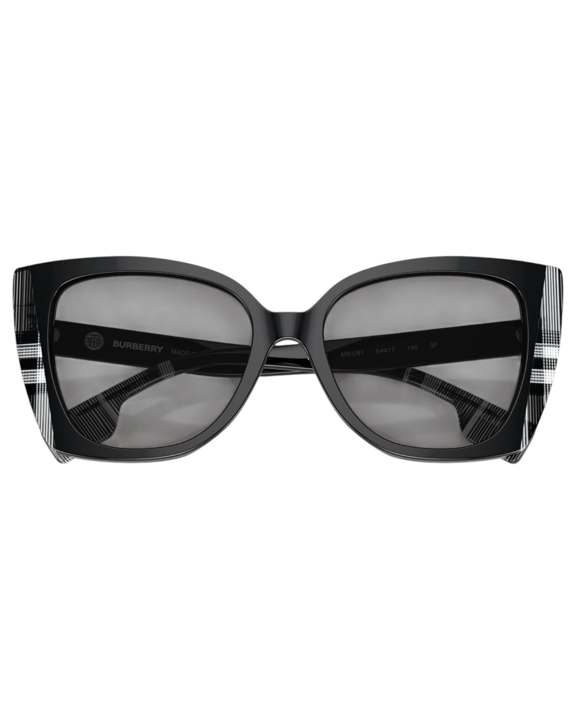 3 Burberry Womens Polarised Sunglasses Meryl BE4393 Black/ Check White Sunnies BLACK/CHECK WHITE, 3 of 5