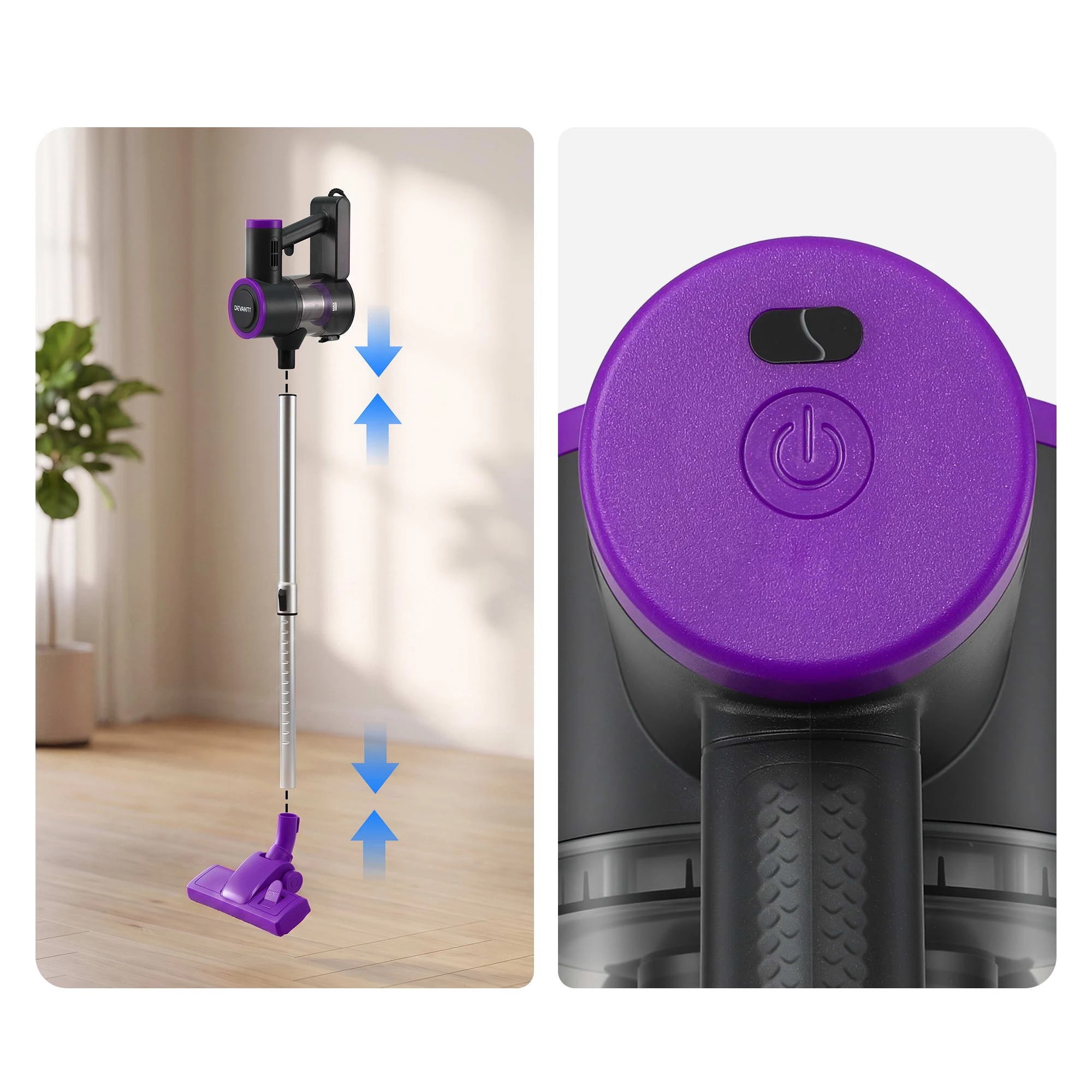 6 Devanti 3-in-1 Corded Stick Vacuum Cleaner, 16000Pa Strong Suction, - Purple, 6 of 9
