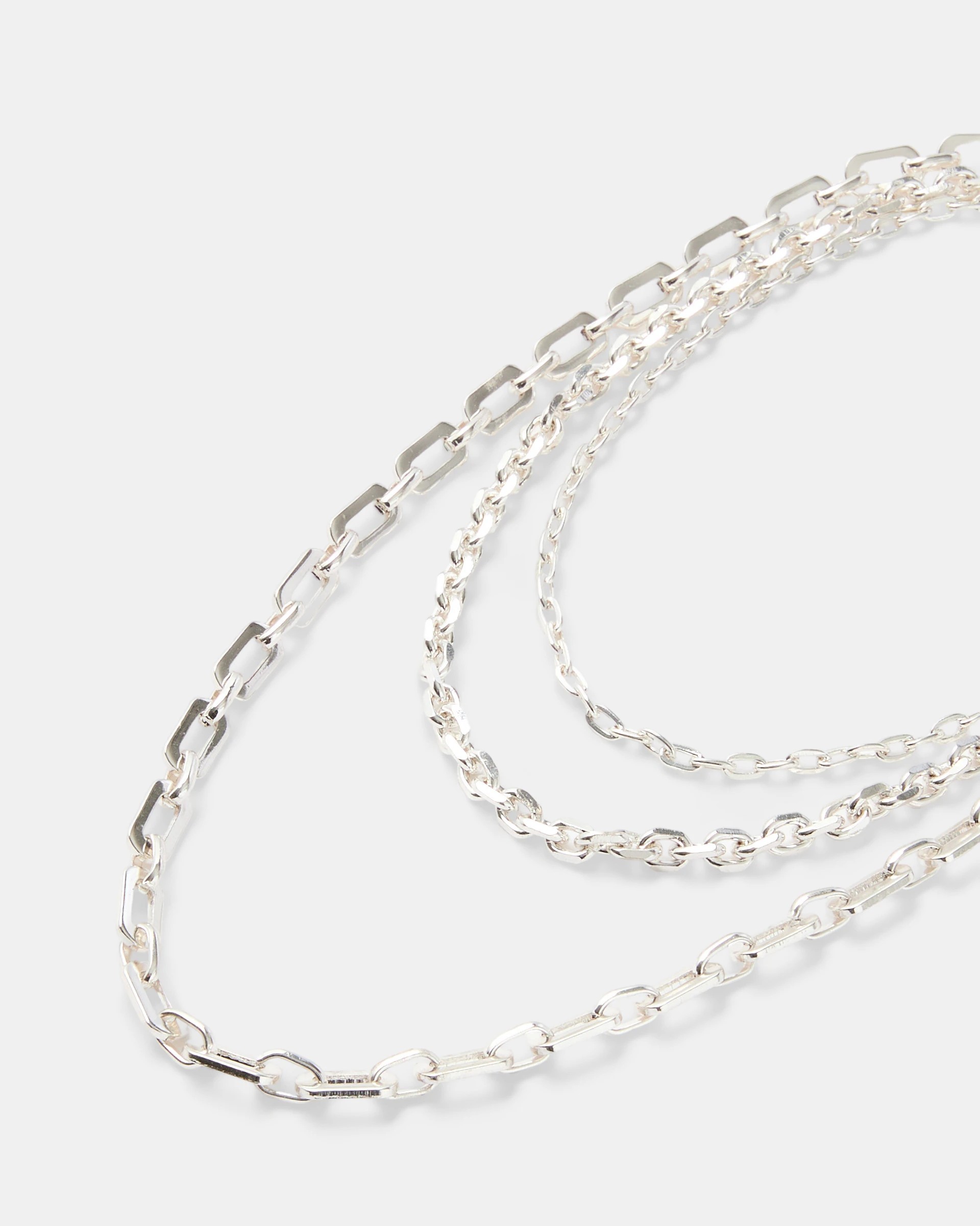 1 3 Pack Chain Necklace - Silver Tone, 1 of 4