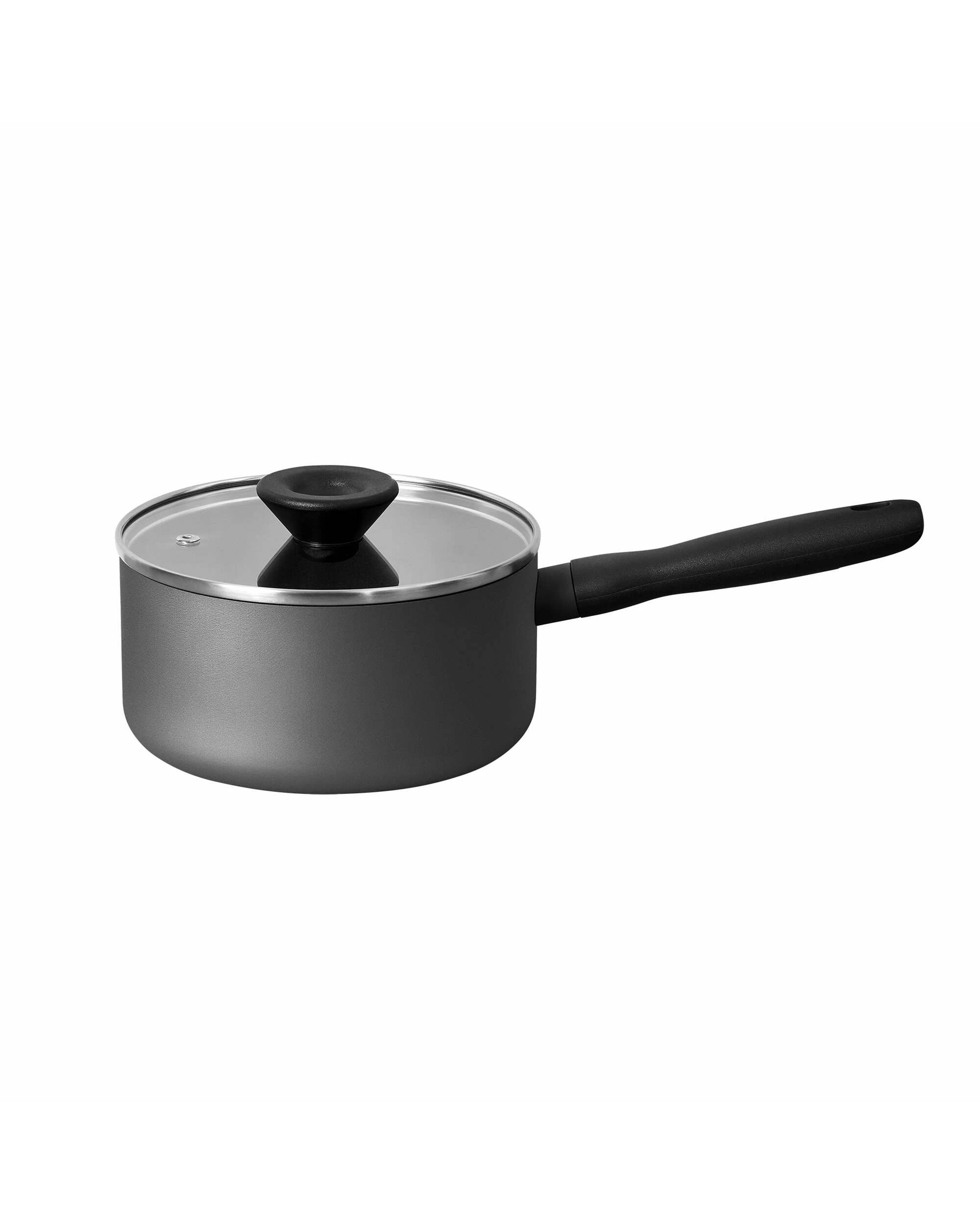 1 Meyer Bauhaus Series Nonstick Induction Saucepan with Glass Lid 20cm/2.8L - Grey, 1 of 1