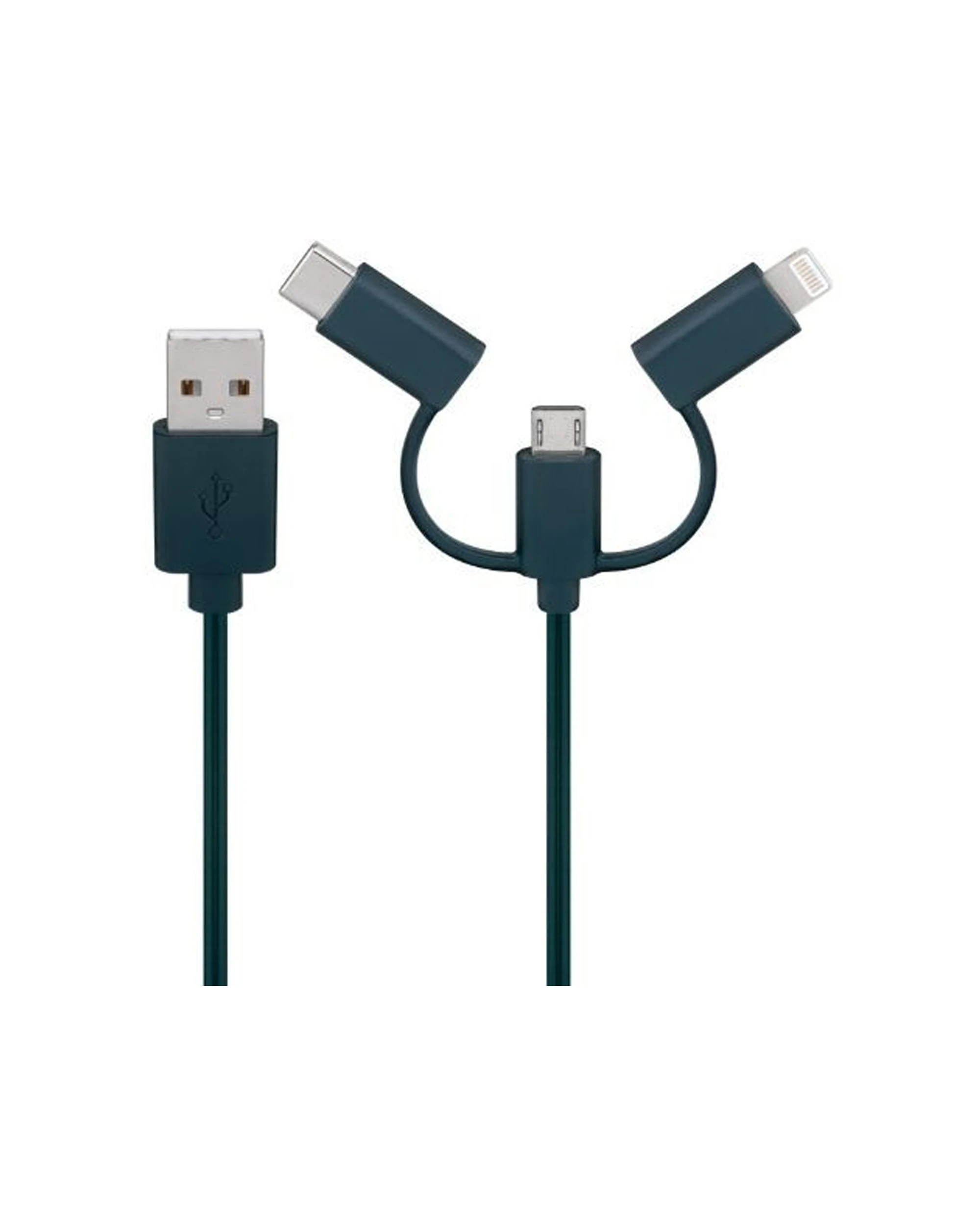 2 Goobay USB A To MicroUSB & USB C Charging Cable With LED Lights 0.9m - Multi, 2 of 3