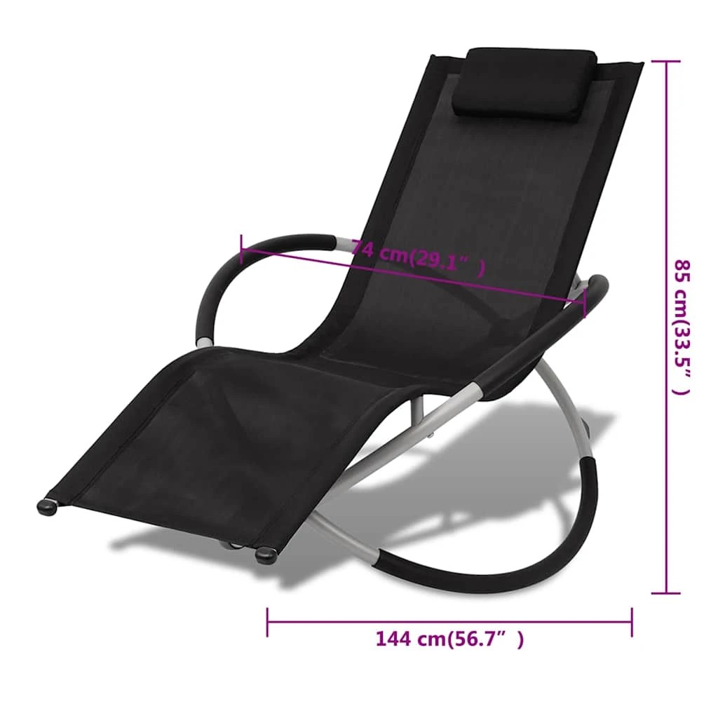 8 vidaXL Sun lounger Foldable - Black, 8 of 8