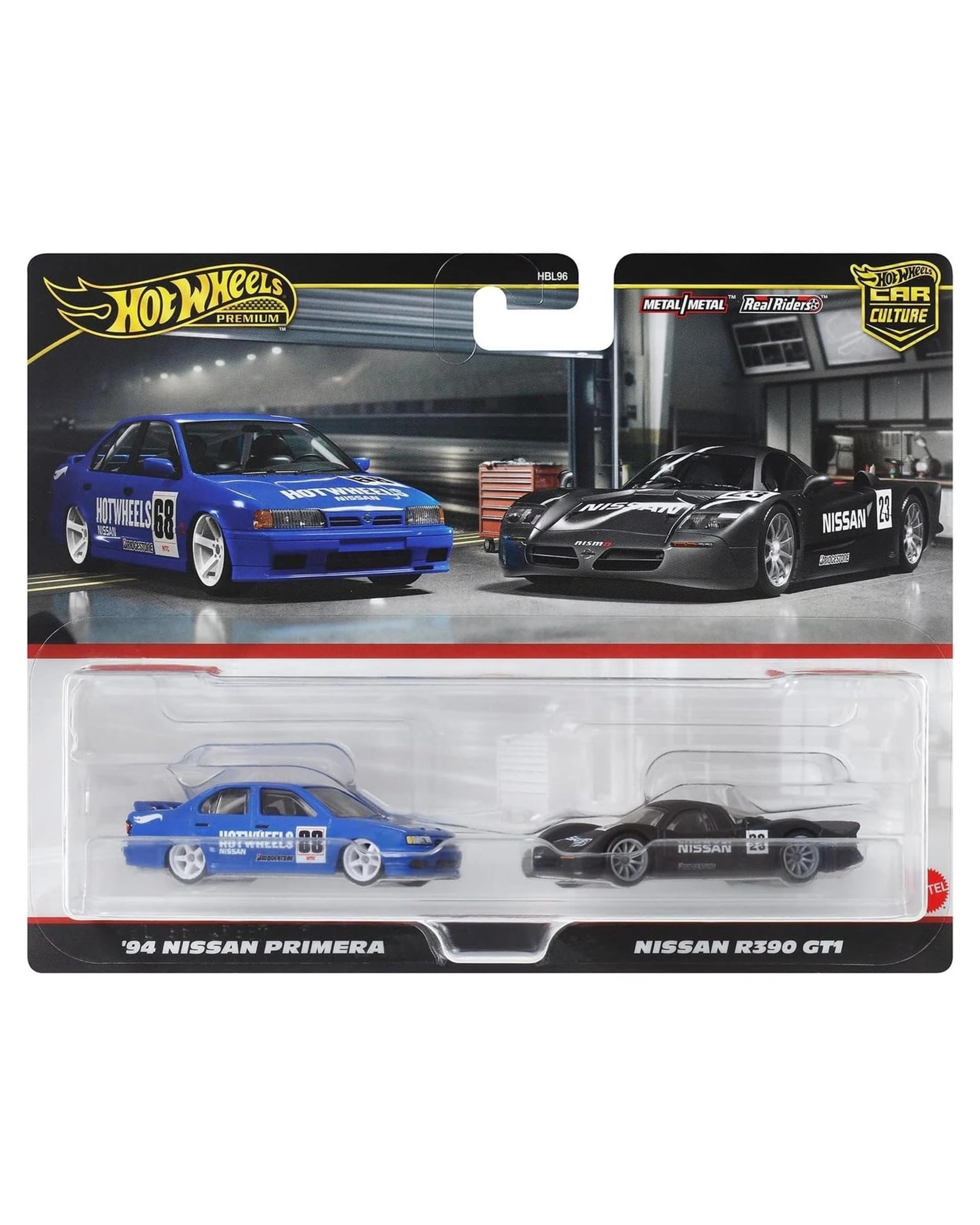 1 Hot Wheels Premium Car Culture 1994 Nissan Pimera and Nissan R390 GT1 Diecast 2 Pack, 1 of 3