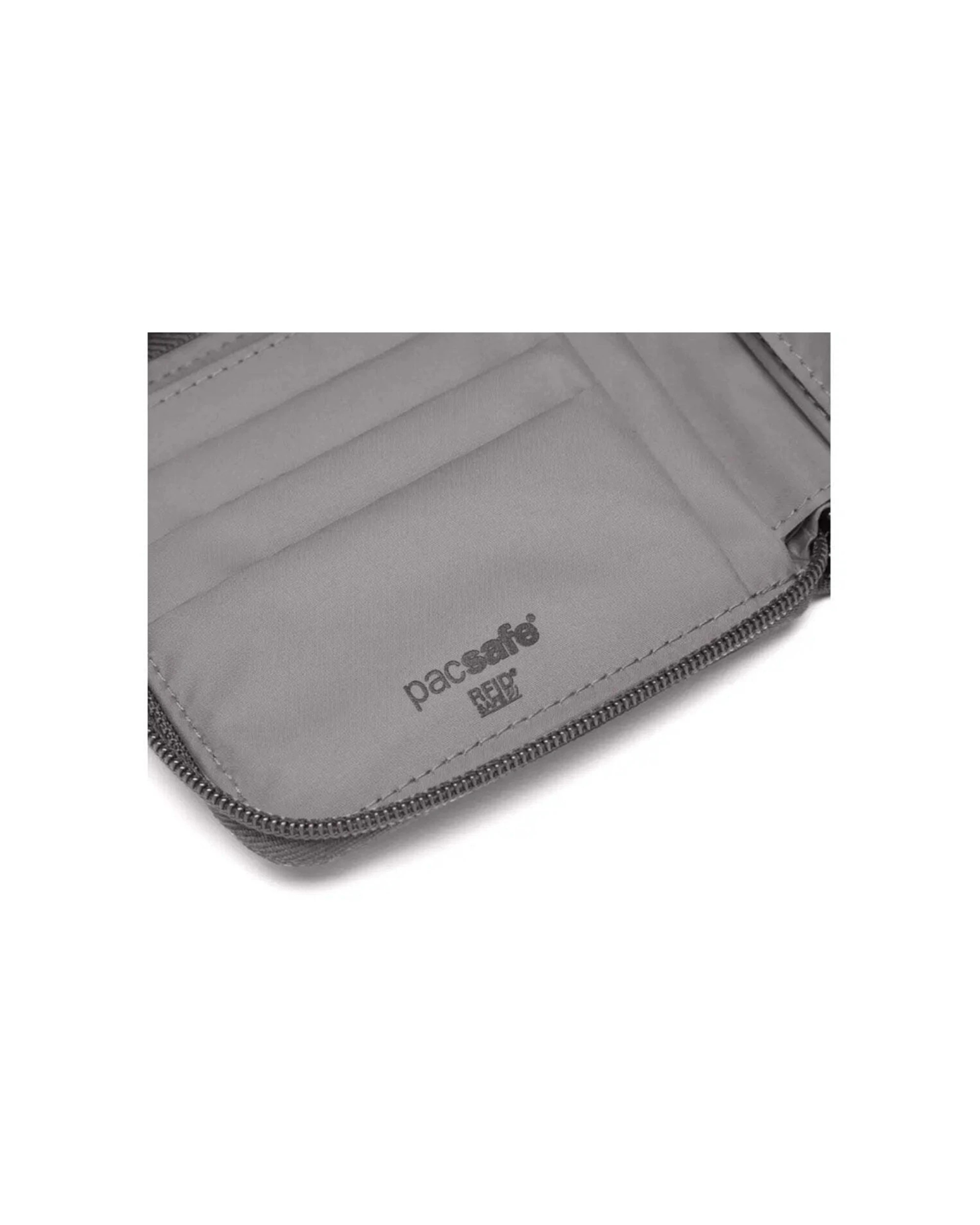 5 Pacsafe RFIDsafe Zip Around Wallet RFID Blocking Easy Card Access Hidden Pocket Stone - Grey, 5 of 7