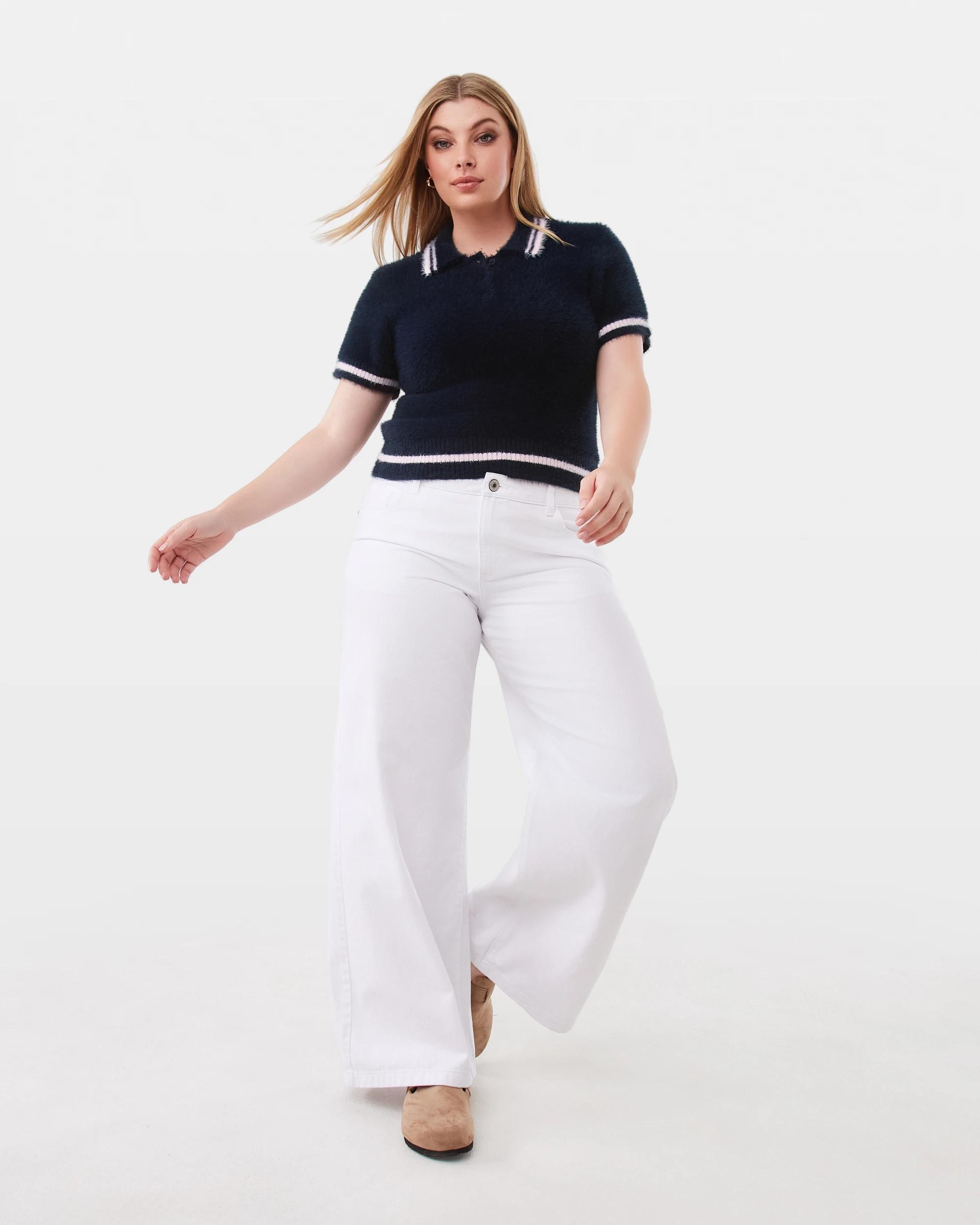 4 Low Rise Wide Leg Jeans White, 4 of 9