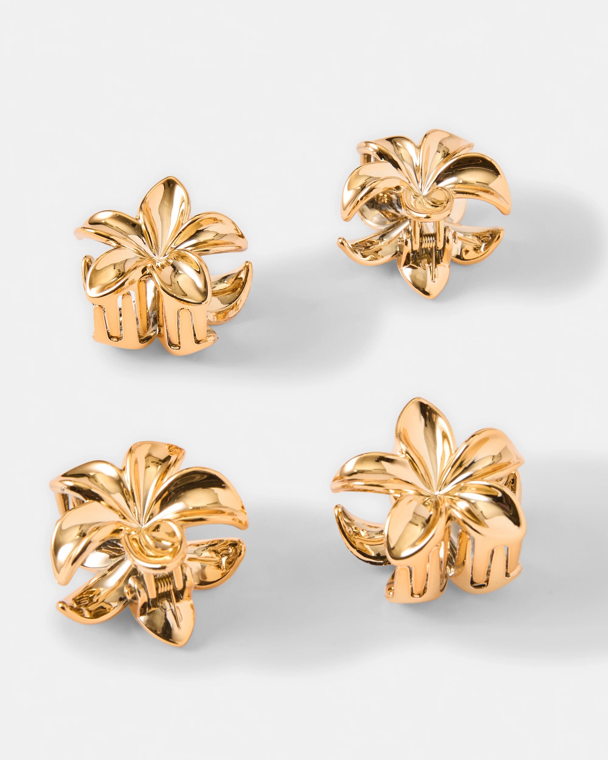 2 4 Pack Mini Frangipani Claw Hair Clips, 2 of 4