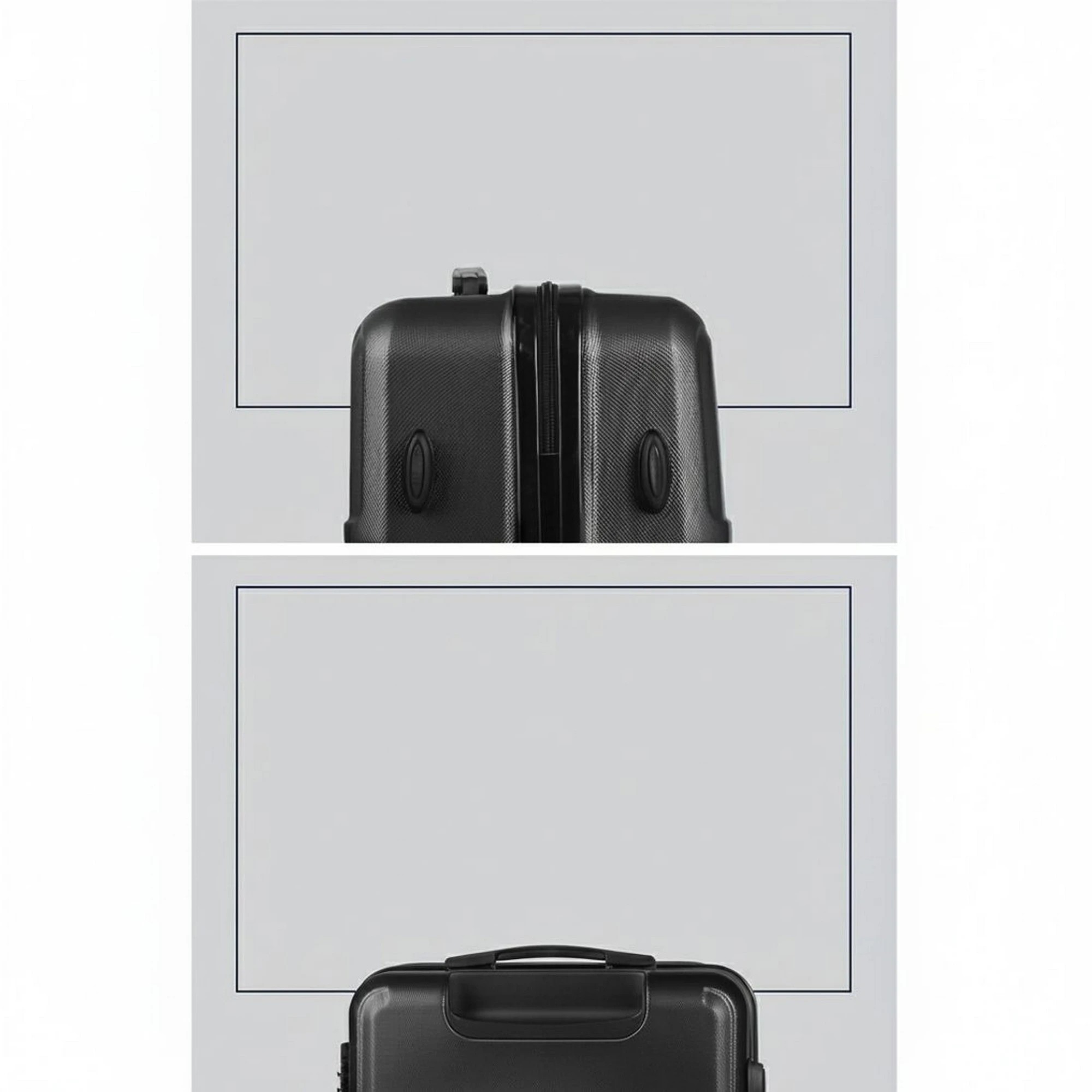 3 Wanderlite 3pc Luggage Trolley Set Suitcase Travel TSA Carry On Hard Case - Black, 3 of 7