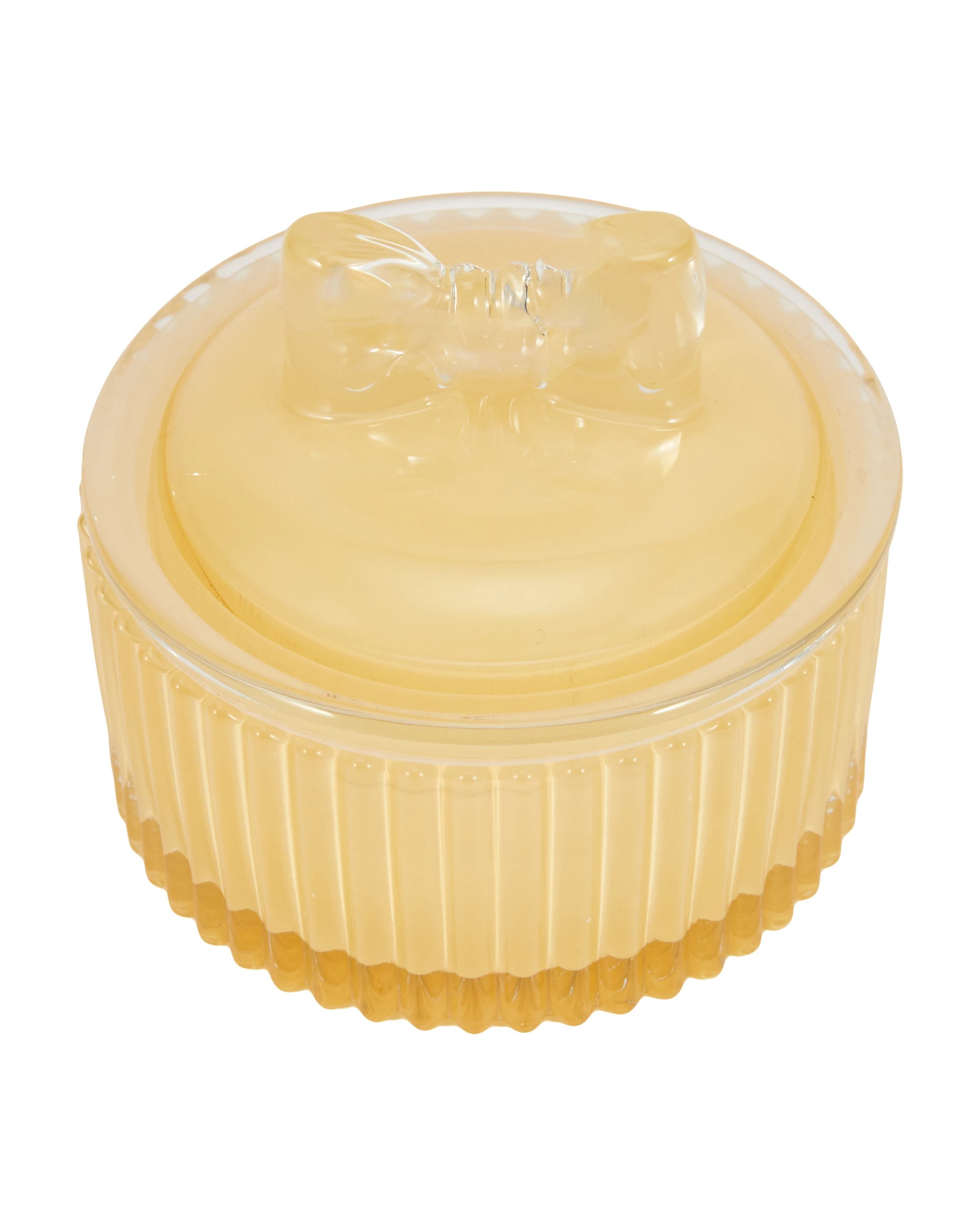 3 Yellow Bow Lid Glass Candle, 3 of 6