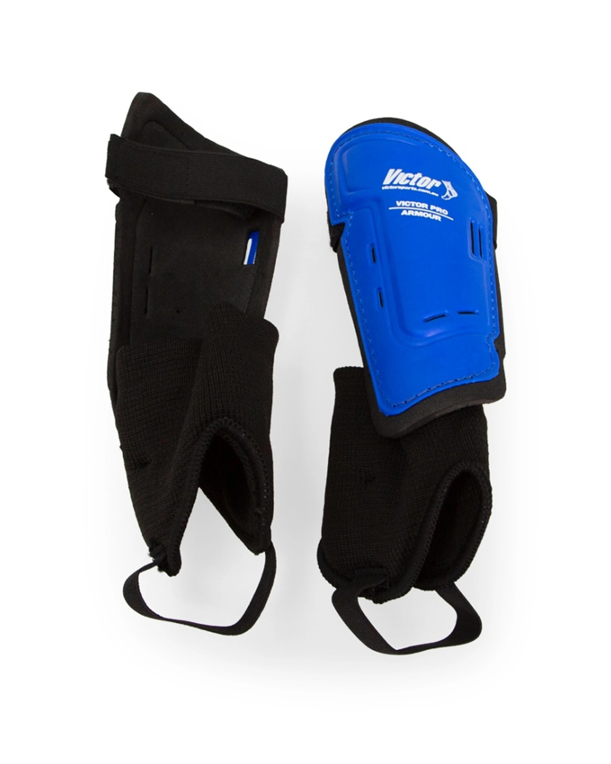 2 Victor Sports Pro Armour Shin Guards Ankle Protection Pair Small - Blue, 2 of 2