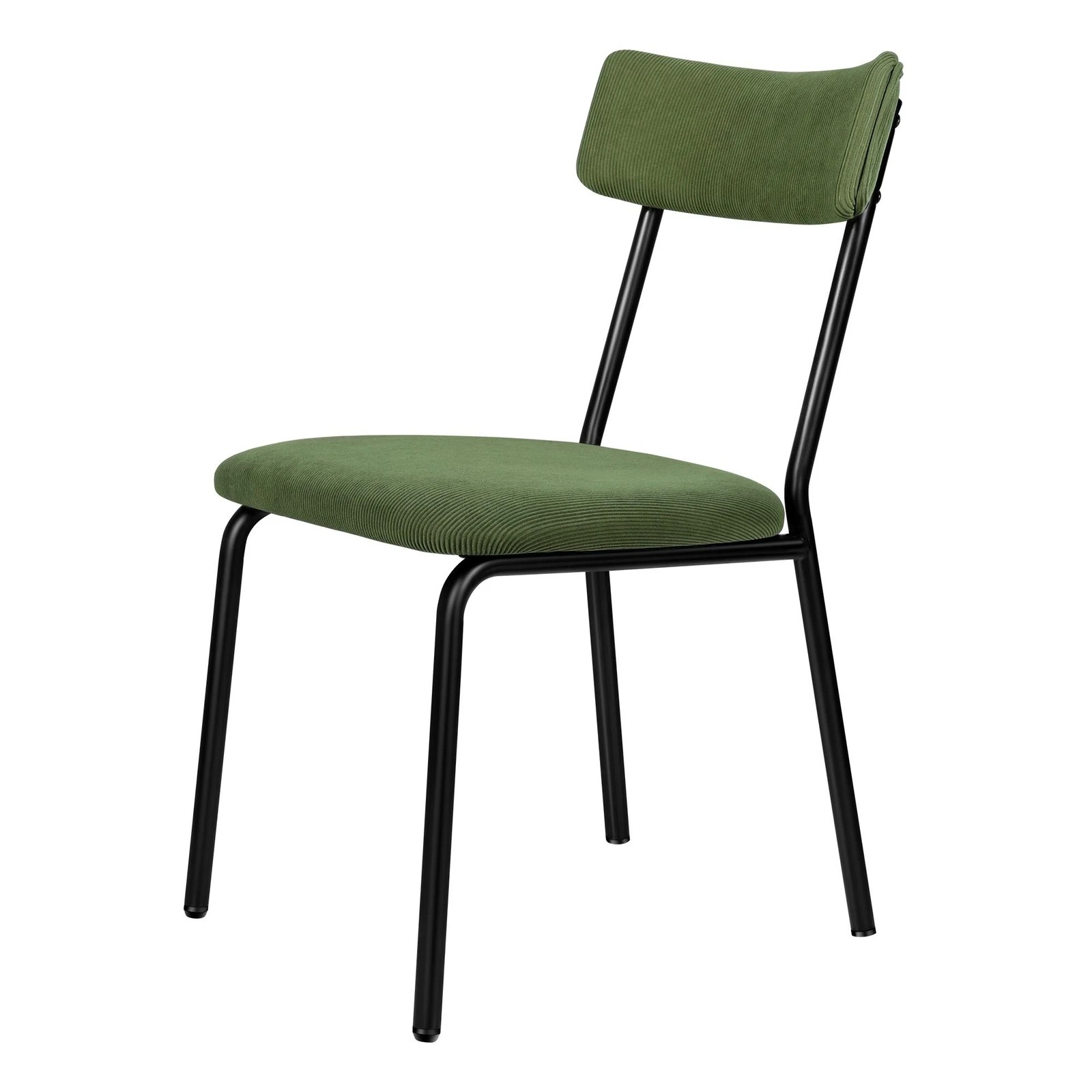 10 Alfordson 4x Dining Chairs Accent Kitchen Lounge Curved Backrest Corduroy - Green, 10 of 10
