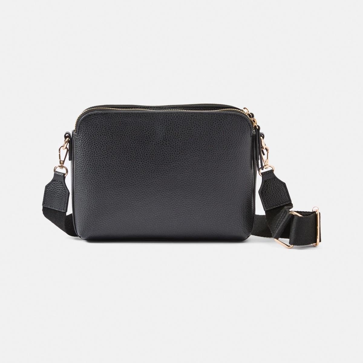 1 Double Pocket Crossbody Bag BLACK, 1 of 5