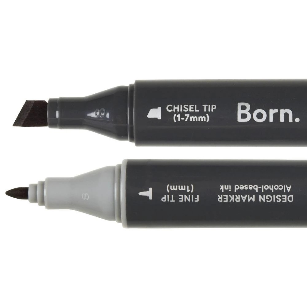 2 Born Professional Dual-Tip Artist Marker Tan E262, 2 of 4