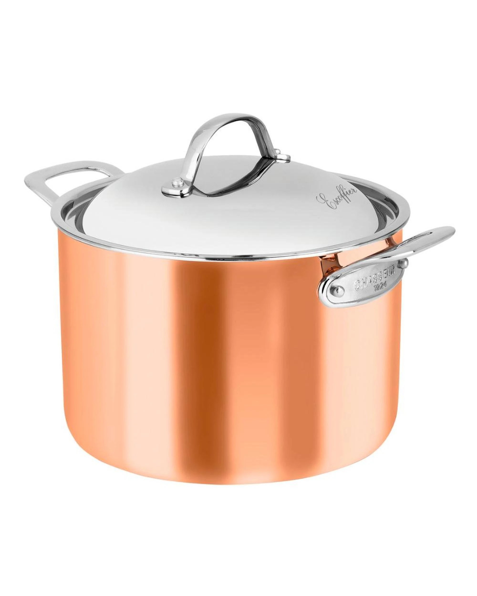 1 Chasseur Escoffier Induction Stock Pot with Lid 24cm  7L Copper, 1 of 2