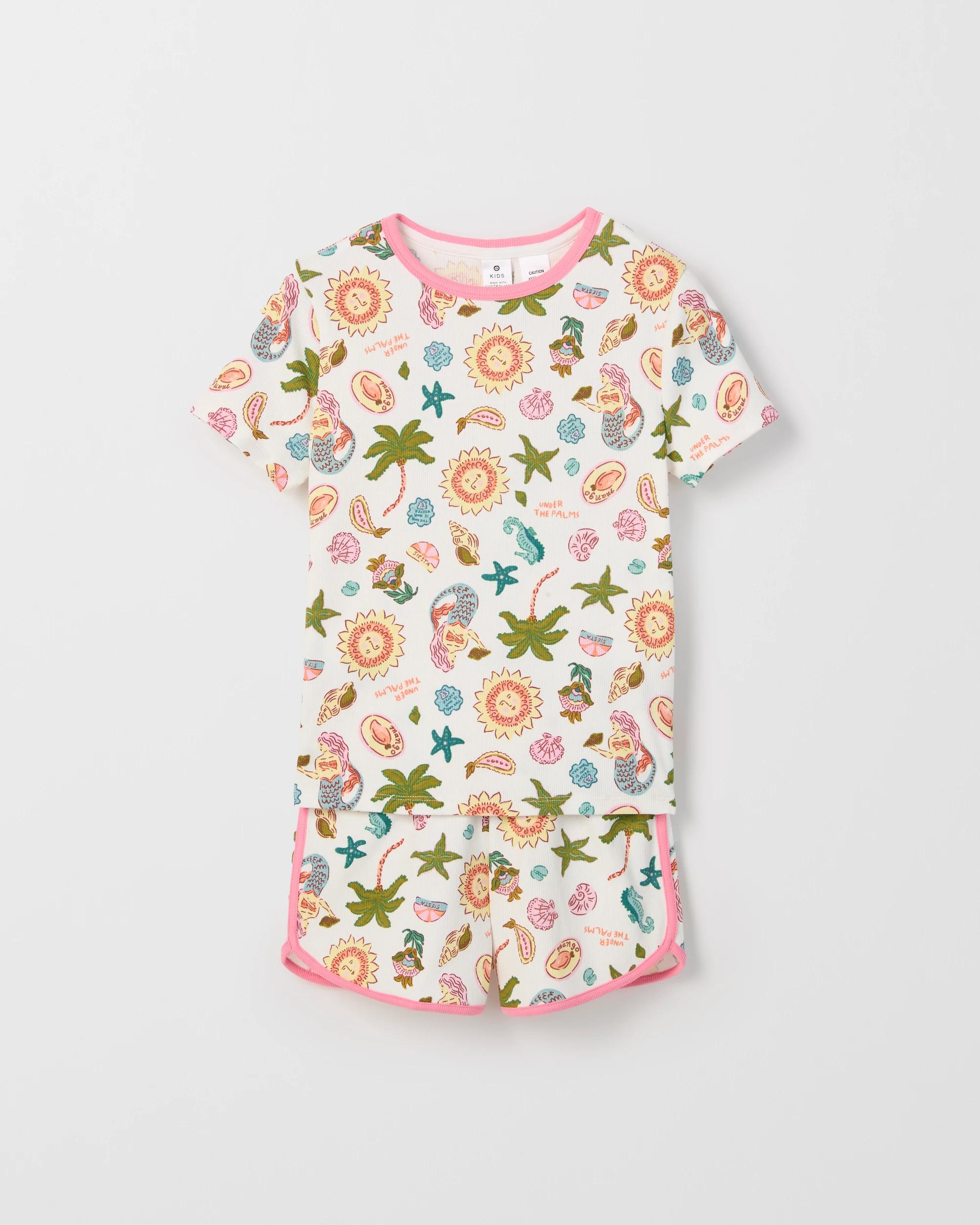 1 Target Kids Australian Cotton Older Girls Elevated Knit Pyjama Set MERMAID MULTI, 1 of 4