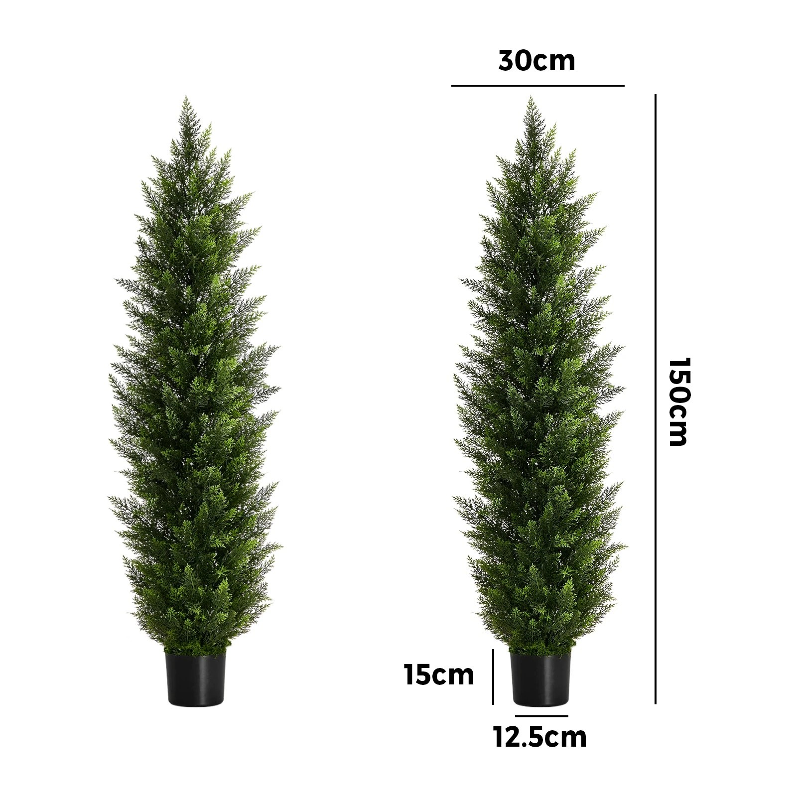 2 Livsip 2 Pack Artificial Topiary Cedar Tree 150cm Potted Faux Pine Plant, 2 of 9