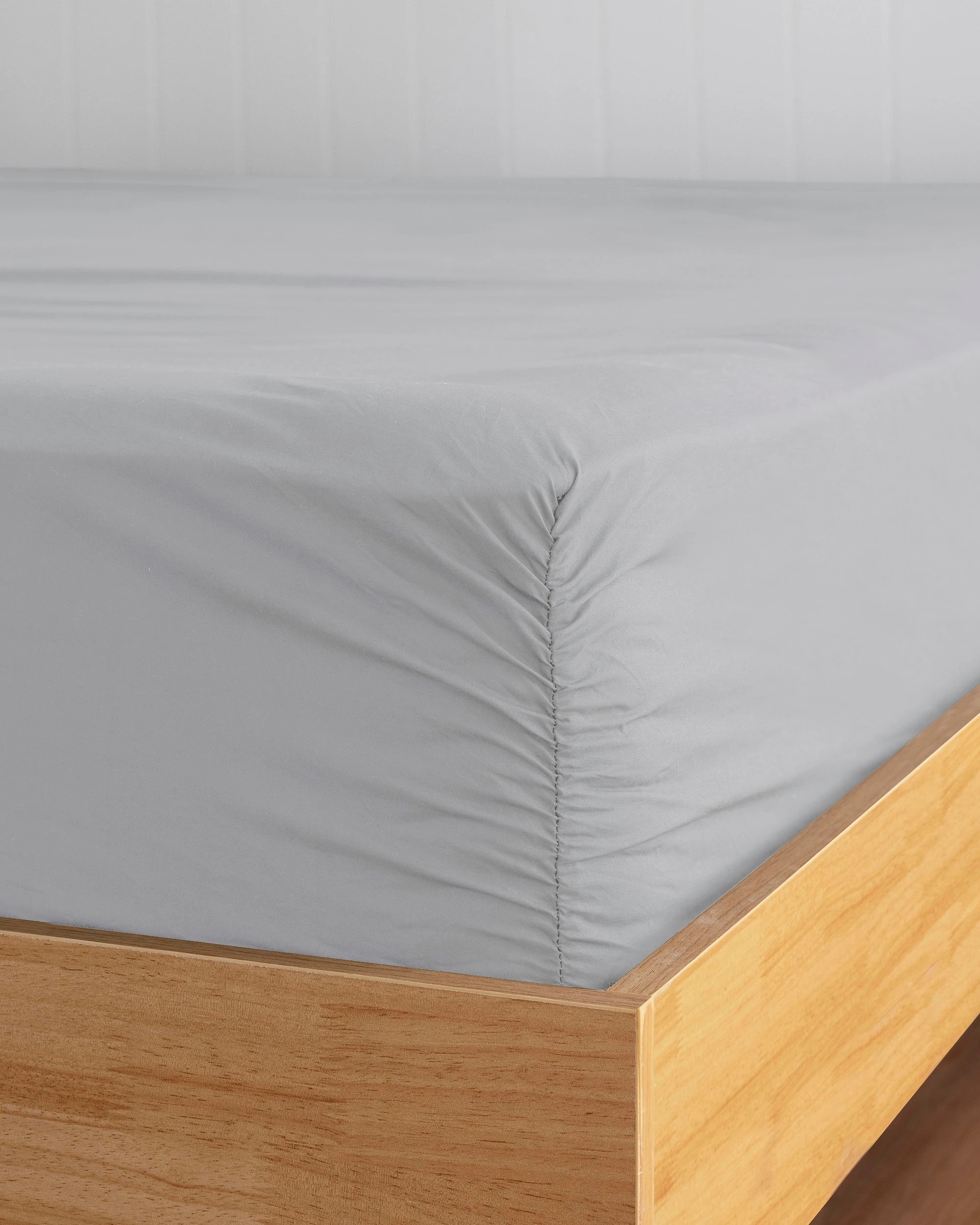2 Bambury TRUFit Wide Elastic 100% Cotton Deep pocket Full Sheet Set - King Bed - Silver, 2 of 7