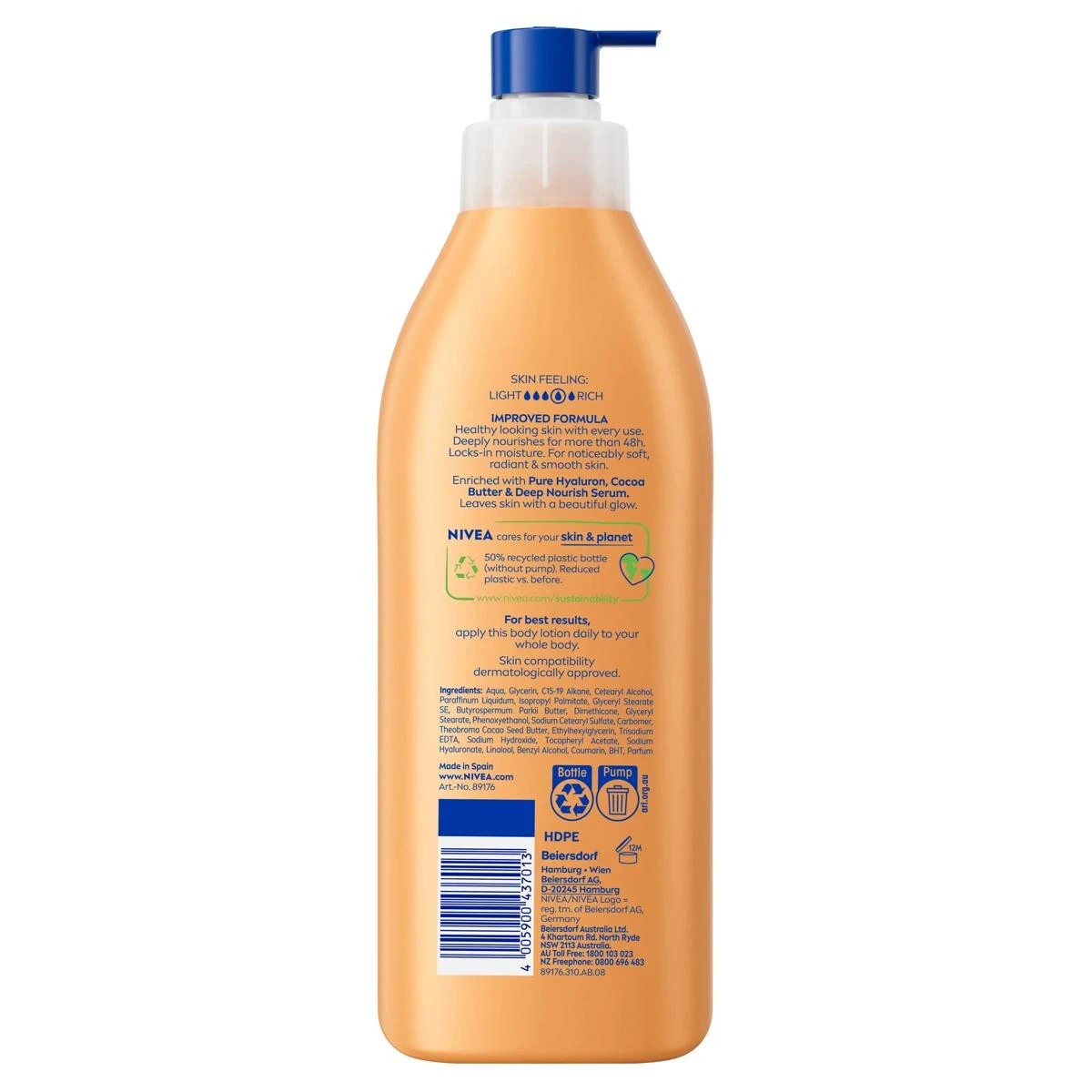 2 Nivea Cocoa & Indulging Body Lotion 400ml - Pure Hyaluron, Cocoa Butter & Deep Nourish Serum, 2 of 9