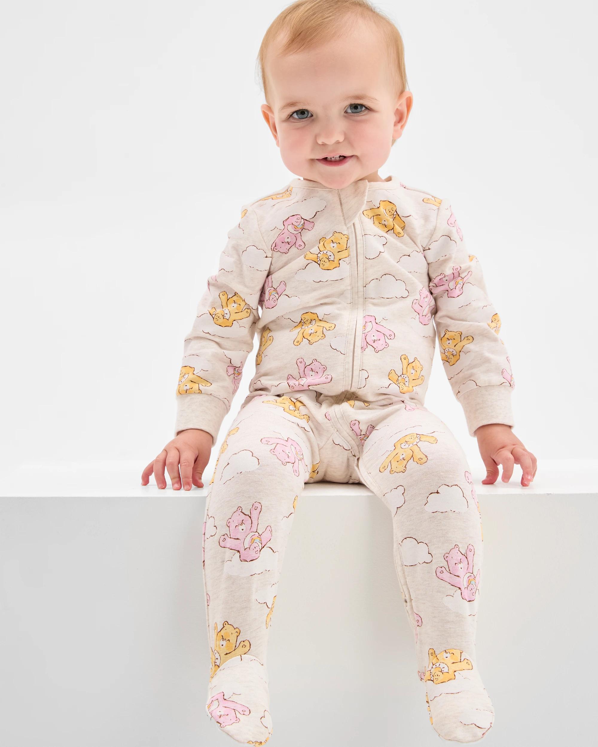 1 Care Bears Australian Cotton Baby Zip Coverall OATMEAL MARLE, 1 of 4