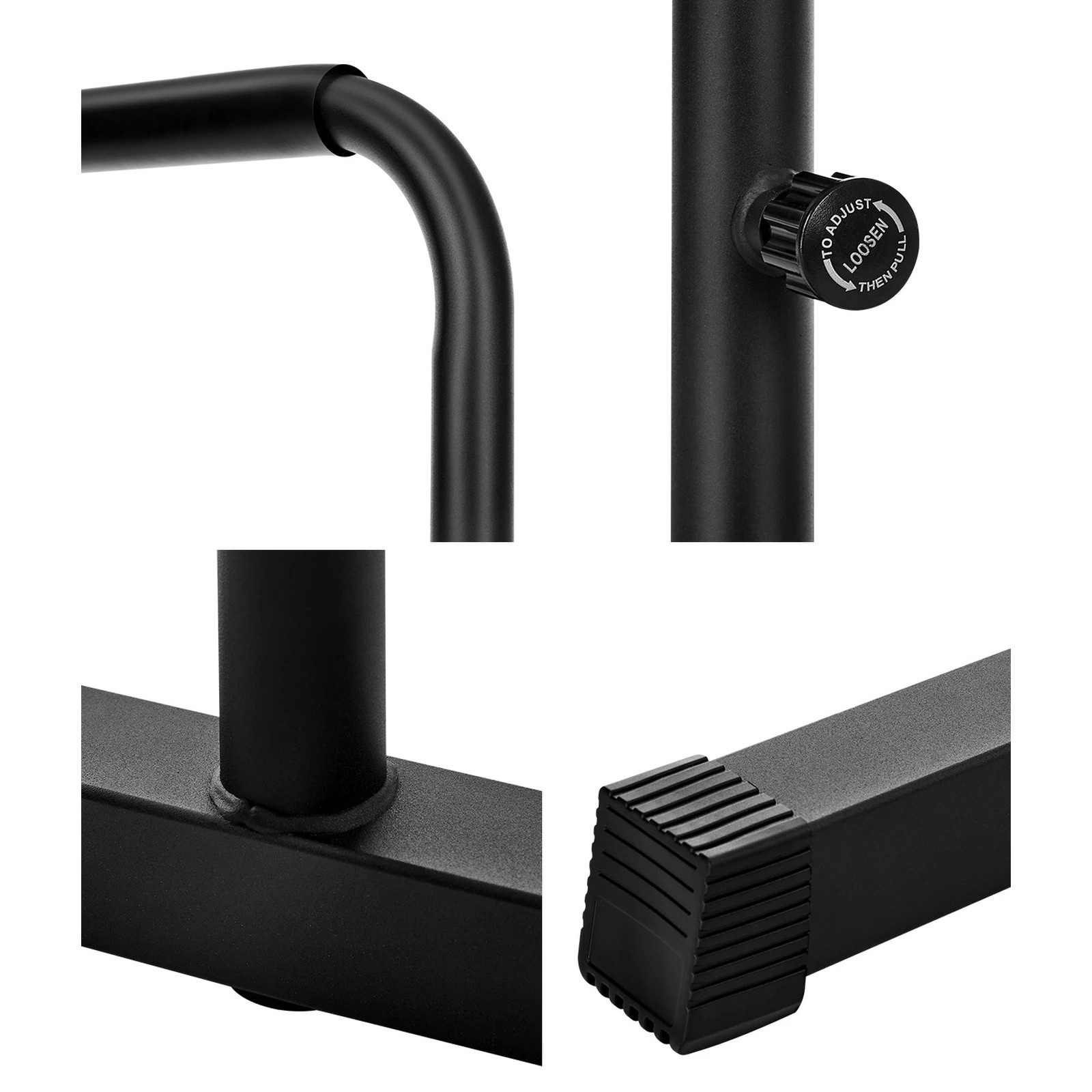 5 Finex Parallel Dip Bar Station Adjustable Dip Stand Station Push Up - Black, 5 of 8