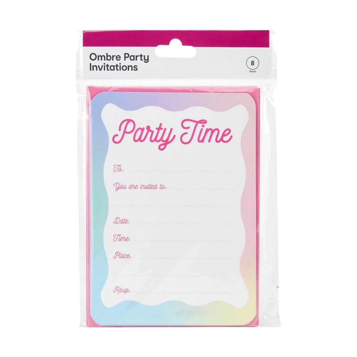 3 8 Pack Ombre Party Invitations, 3 of 3