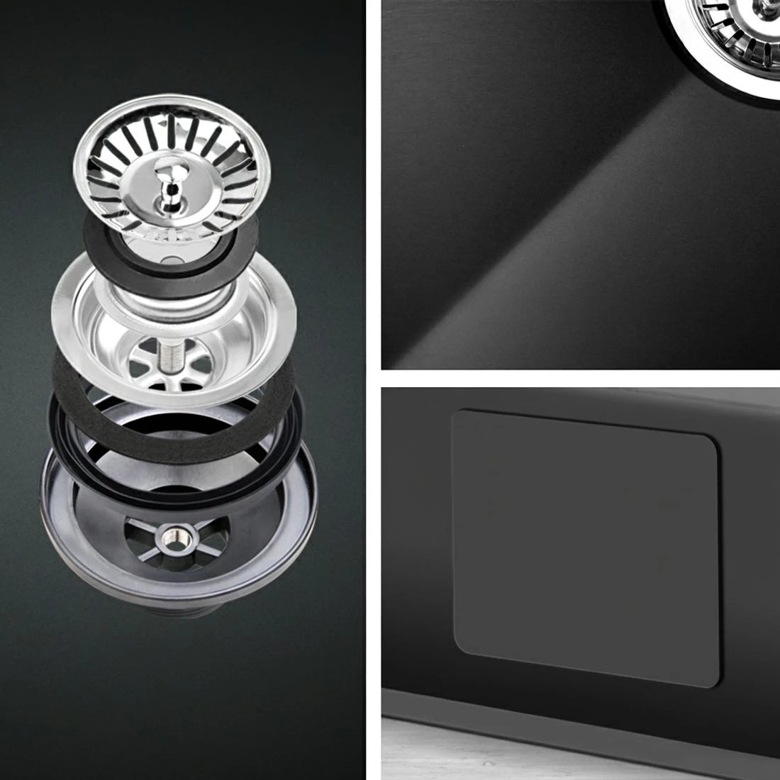 3 Cefito Kitchen Sink 100X45CM Stainless Steel Basin Double Bowl - Black, 3 of 6