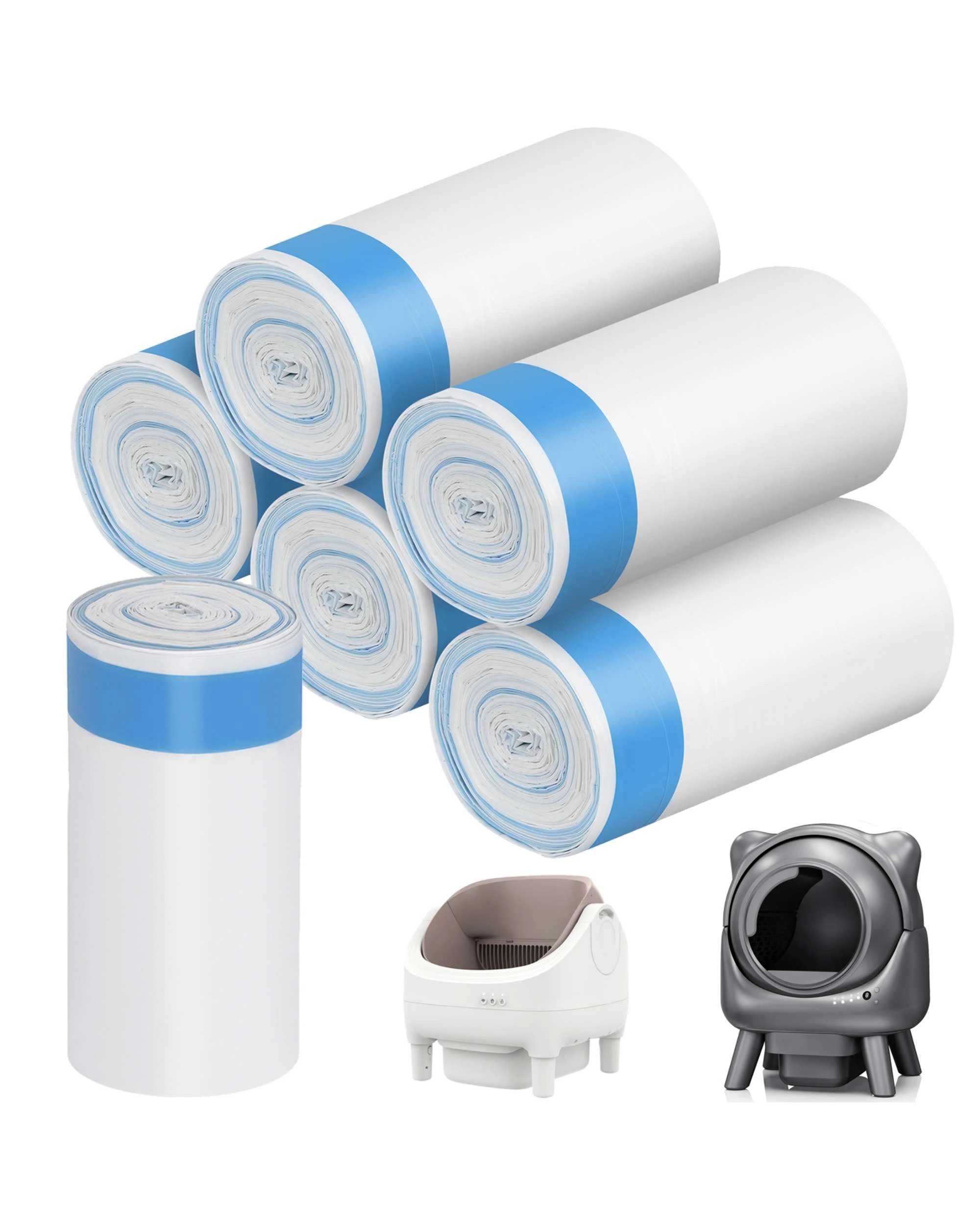 1 Advwin 100PCS Drawstring Cat Litter Box Liners Cat Litter Waste Receptacles Bags, 1 of 8