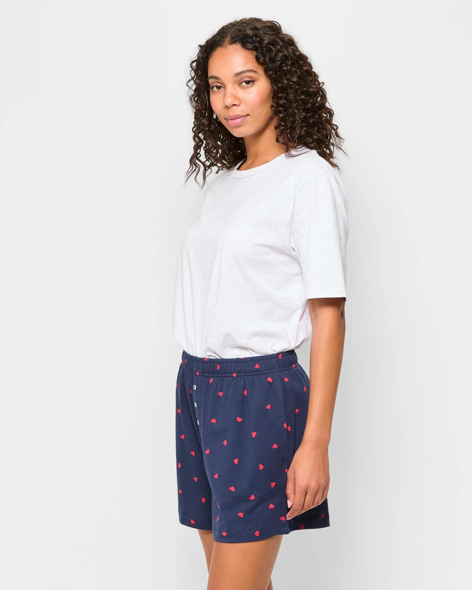 3 Target Australian Cotton Jersey Sleep Boxer Shorts NAVY HEART, 3 of 5