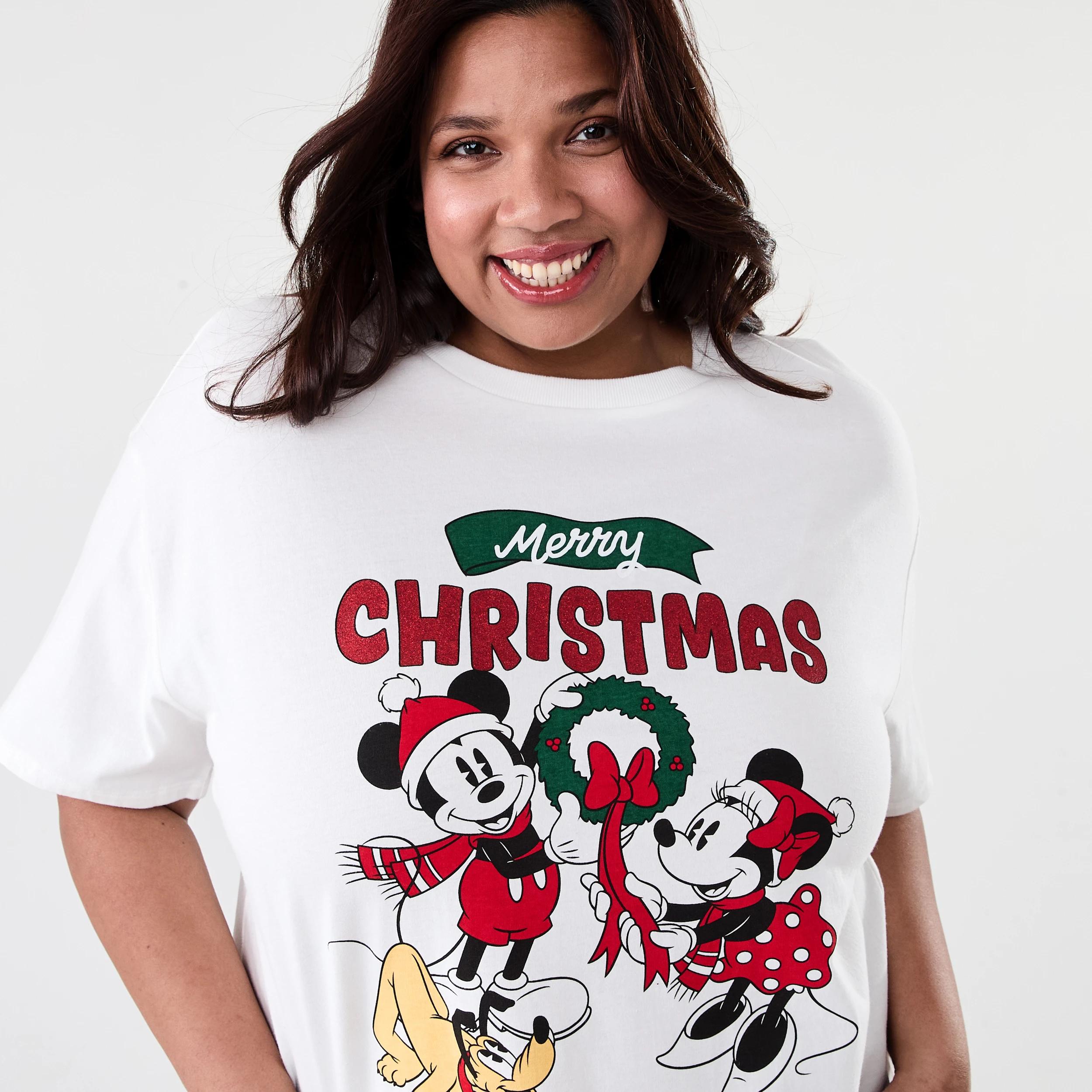 4 Curve Disney Mickey Mouse License Christmas Short Sleeve T-shirt MICKEY, 4 of 5