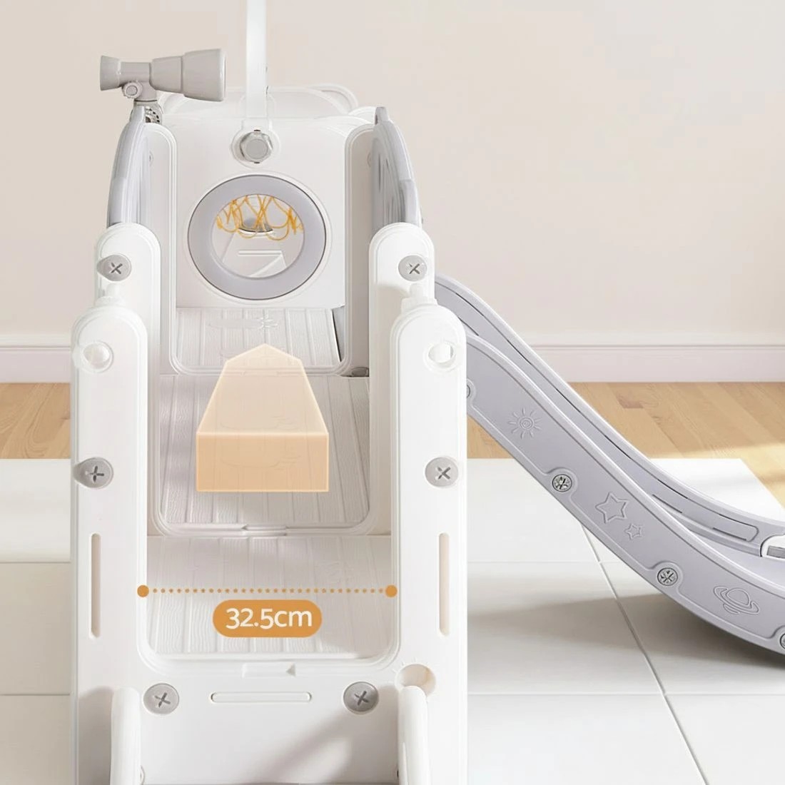 3 Keezi Kids Slide Swing Set Basketball Hoop Ring Football Outdoor Toys 132cm - Multi, 3 of 5